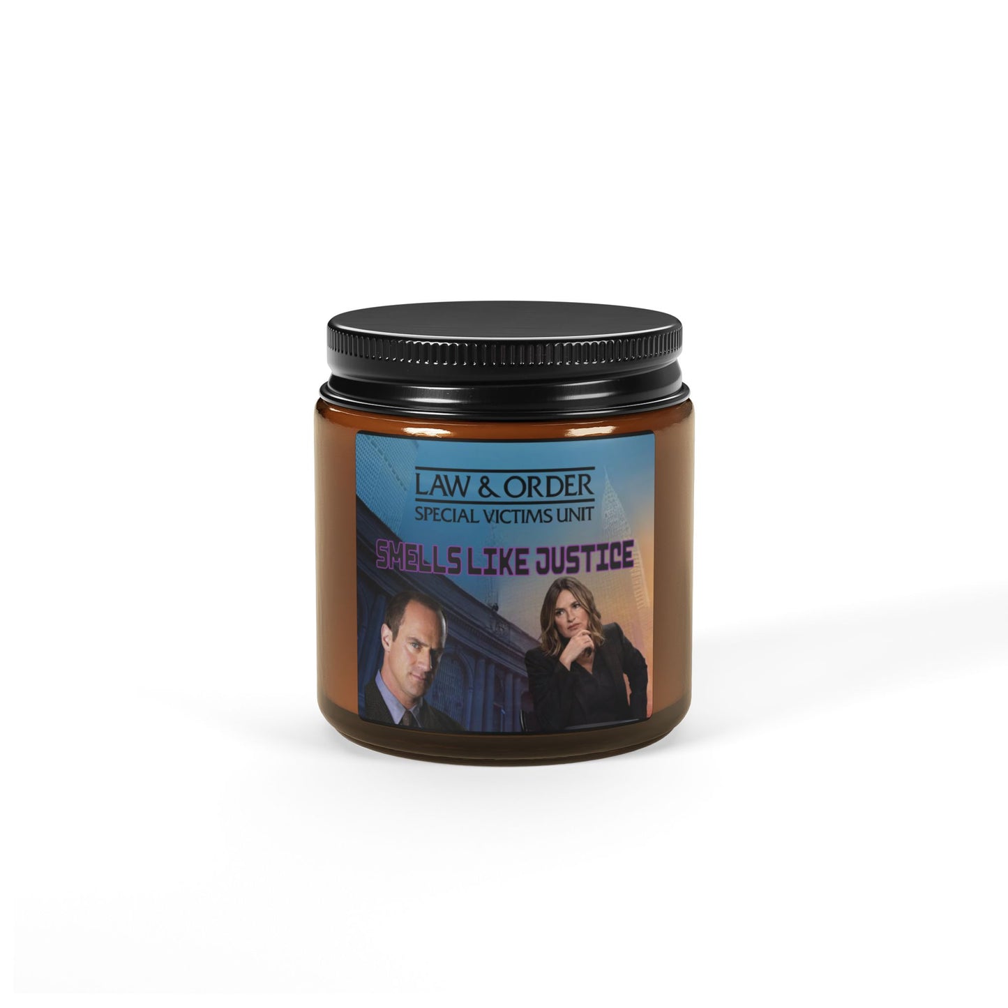 Law & Order SVU Soy Candle Olivia and Stabler Gift | Scented Amber Jar | Crime Show Fan Decor