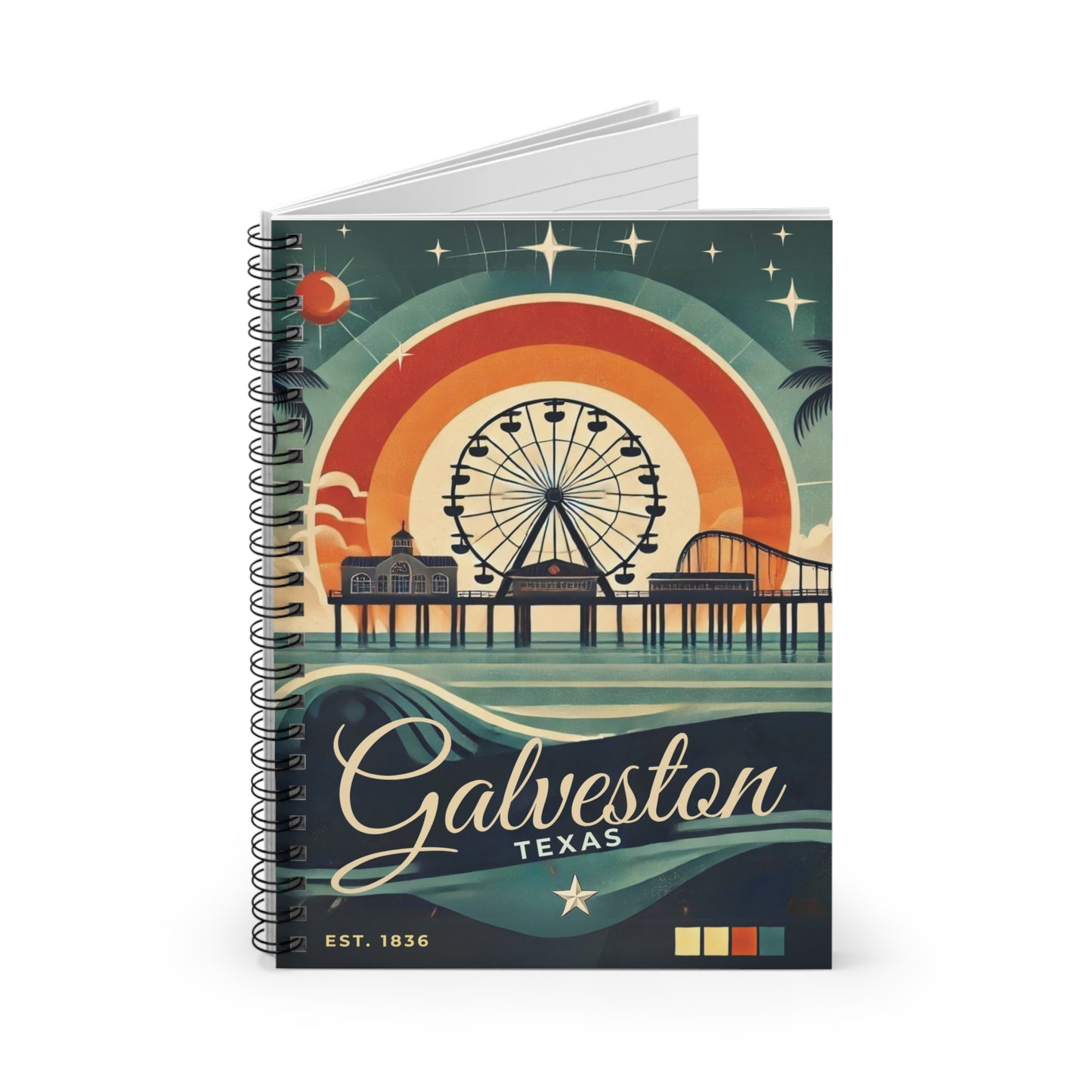 Galveston Vintage Spiral Notebook - Ruled Line for Creative Minds