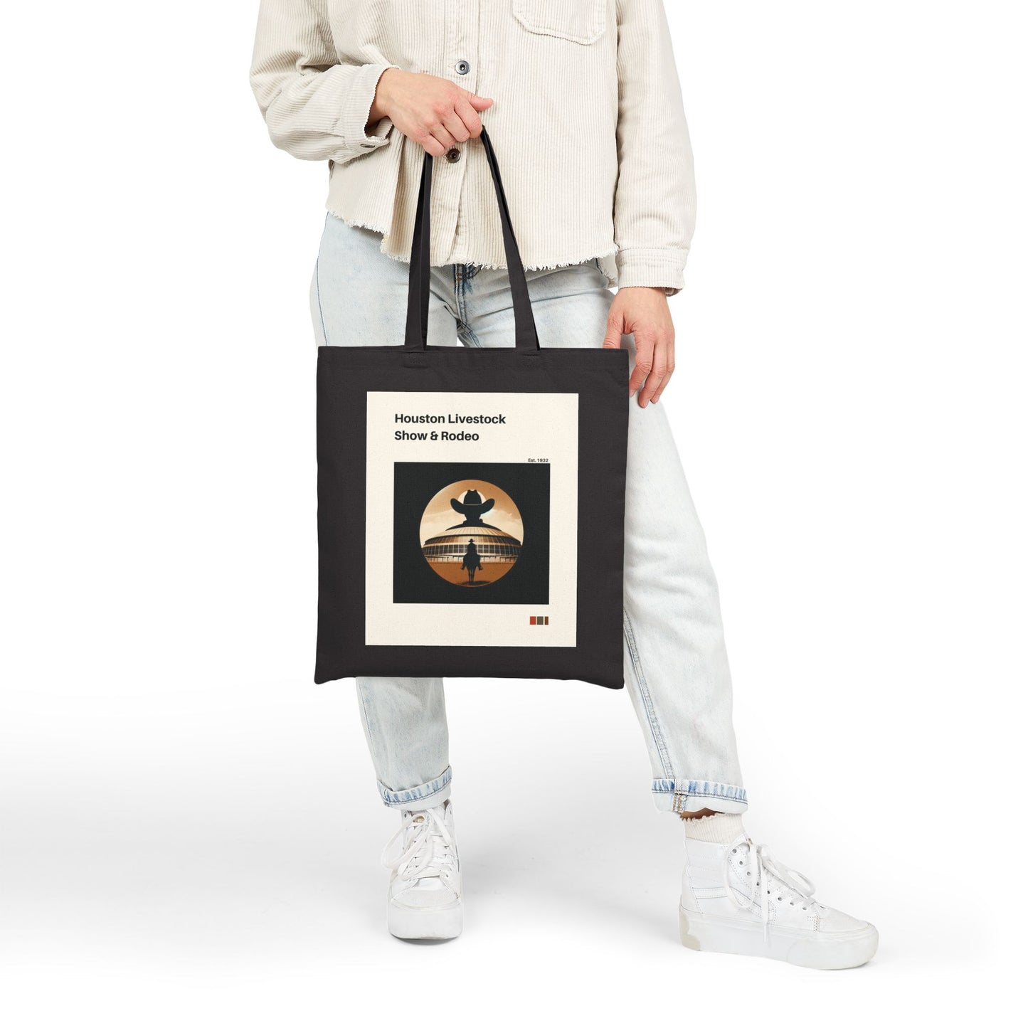 Houston Rodeo Tote Bag l Vintage Western Style with Astrodome | Eco-Friendly Houston Livestock Show Bag