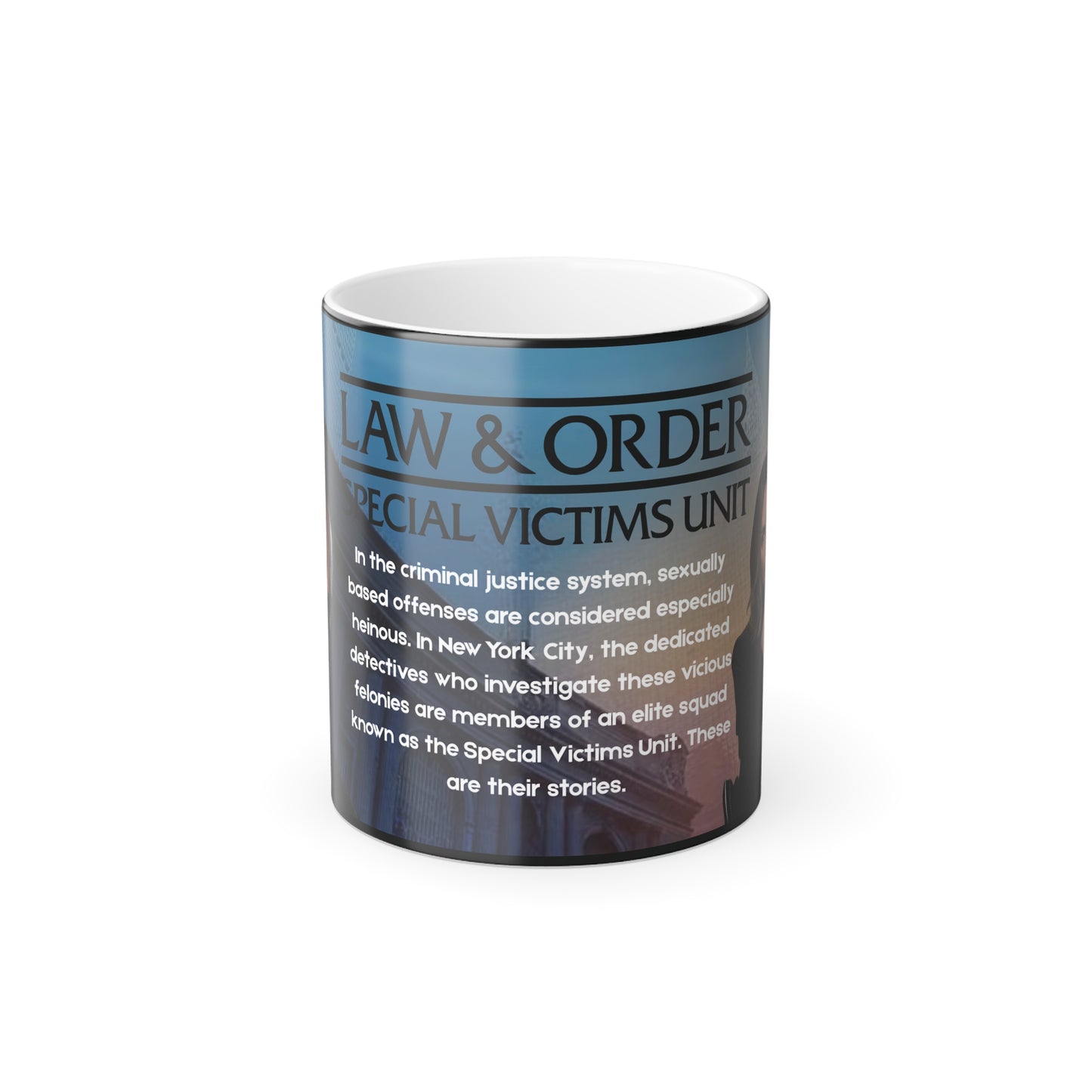 Law & Order SVU Heat Reactive Mug | Color Morph Ceramic Coffee Cup | Gift for Fans