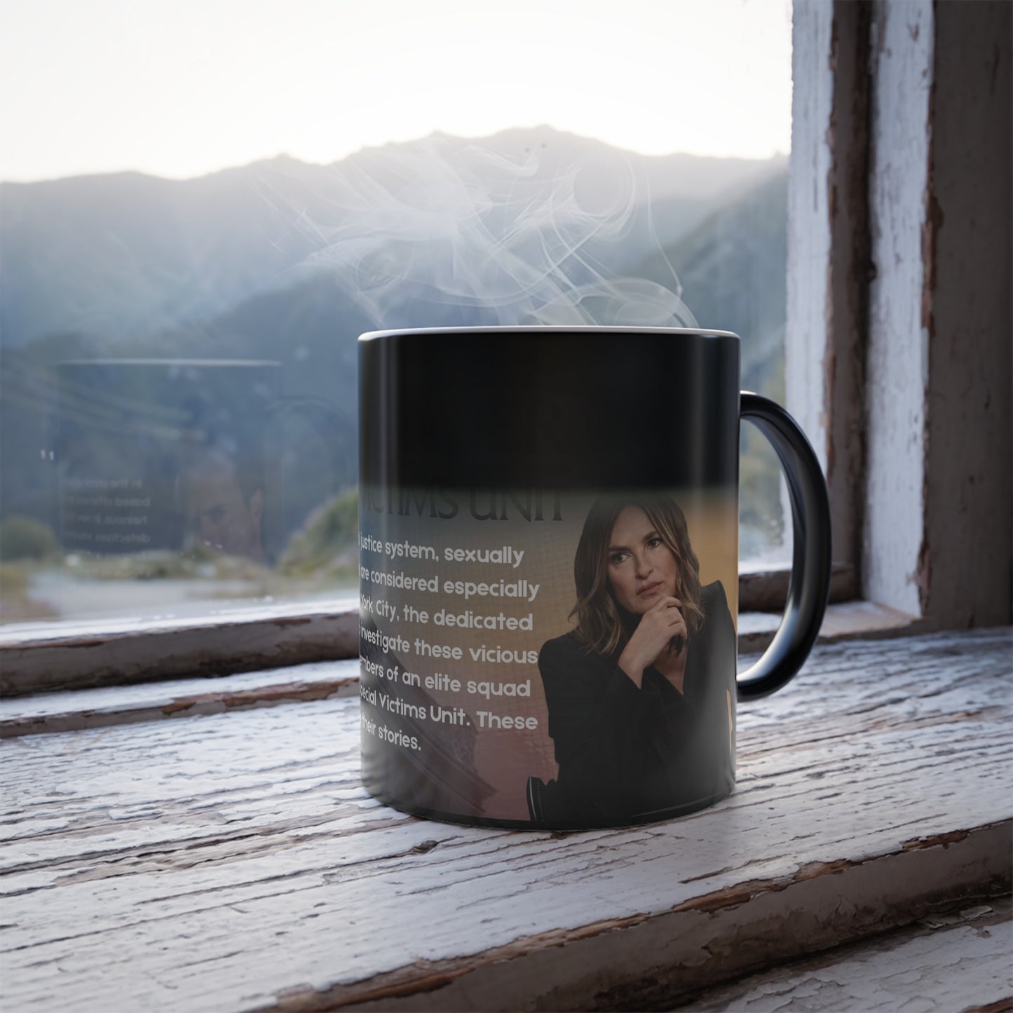 Law & Order SVU Heat Reactive Mug | Color Morph Ceramic Coffee Cup | Gift for Fans