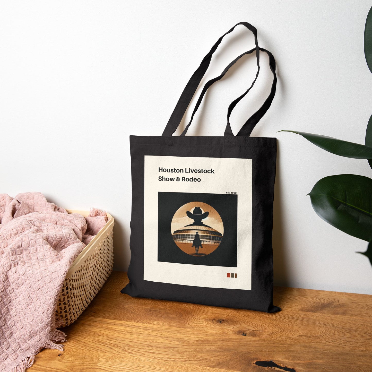 Houston Rodeo Tote Bag l Vintage Western Style with Astrodome | Eco-Friendly Houston Livestock Show Bag