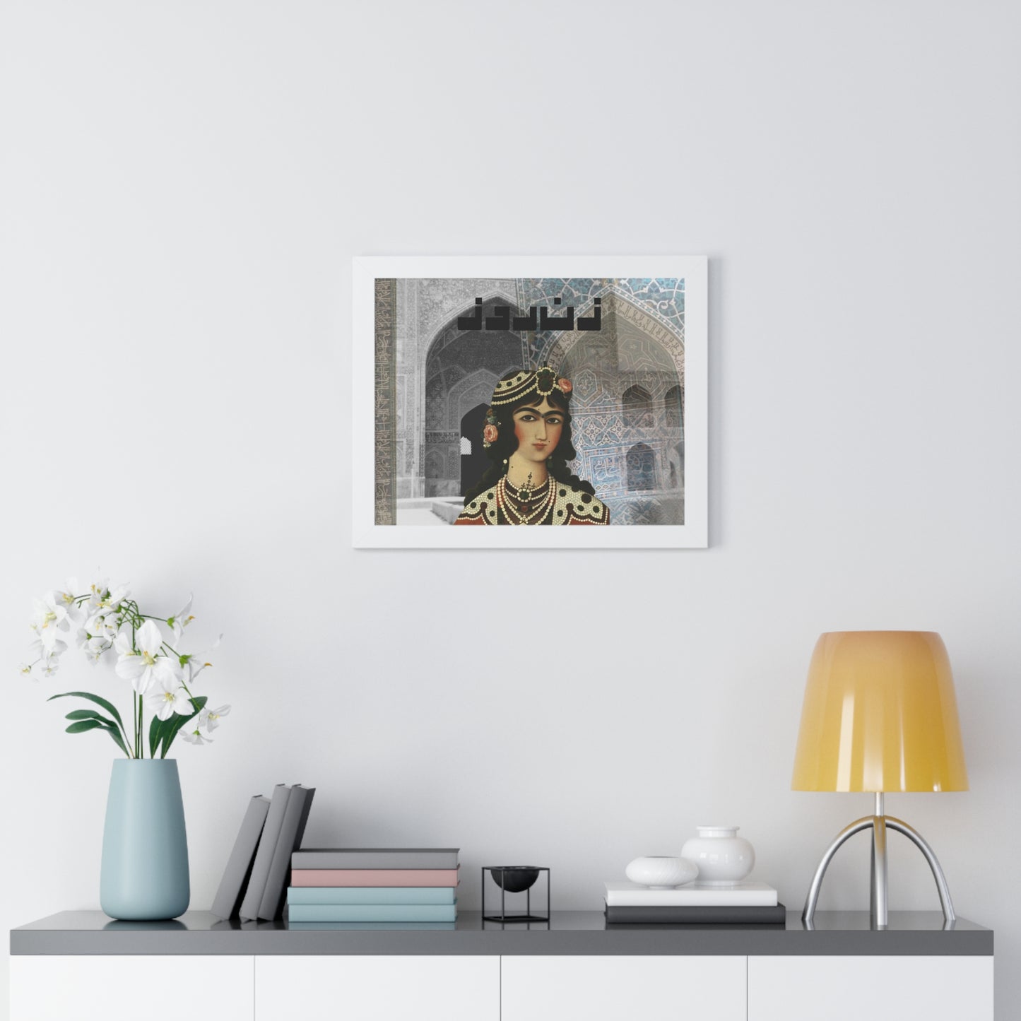Original Persian Art Print: Qajar Princess Miniature Iranian Art