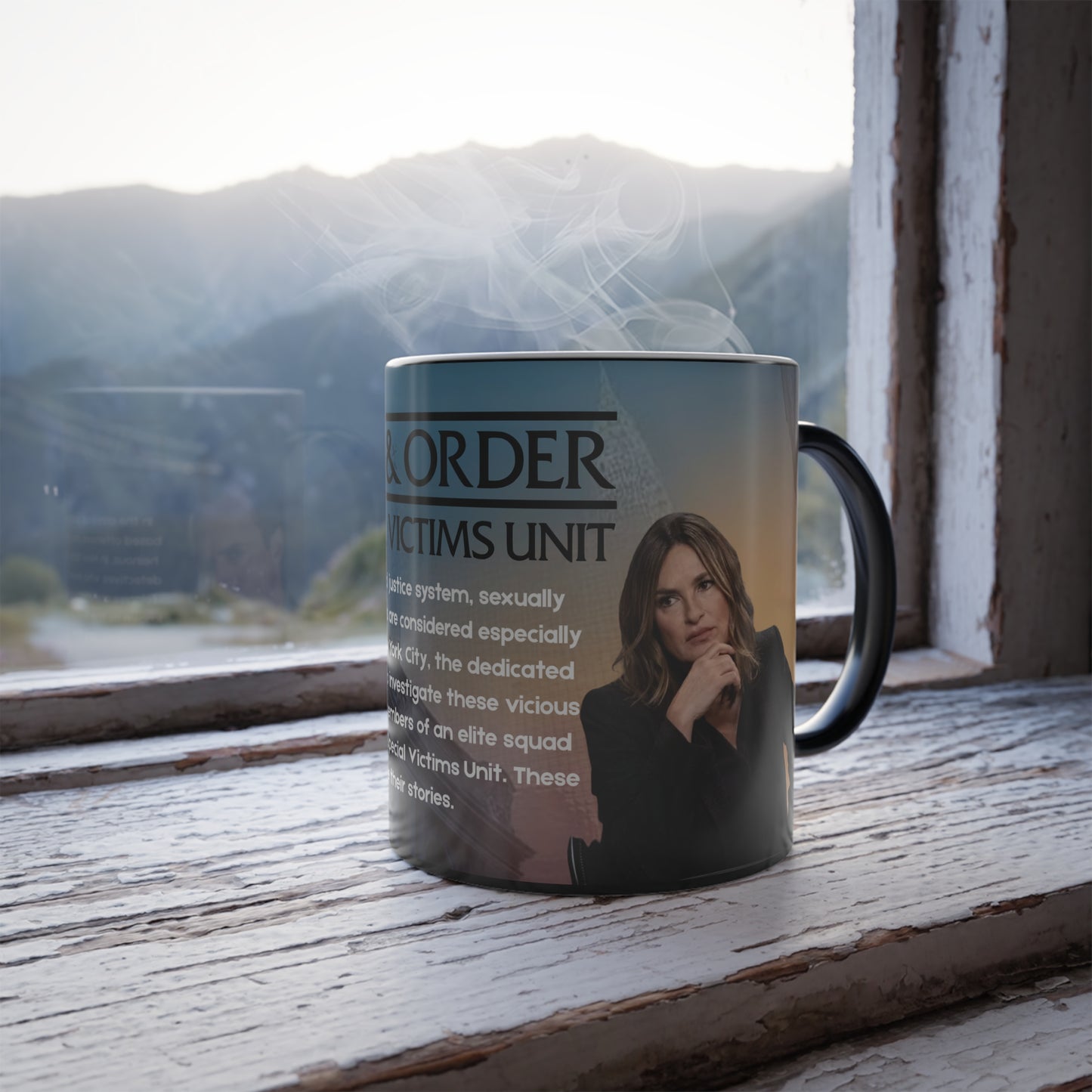 Law & Order SVU Heat Reactive Mug | Color Morph Ceramic Coffee Cup | Gift for Fans