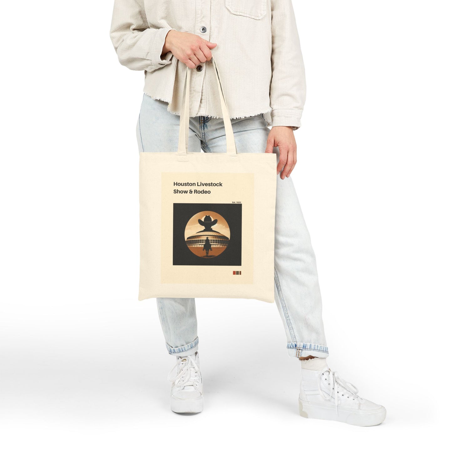 Houston Rodeo Tote Bag l Vintage Western Style with Astrodome | Eco-Friendly Houston Livestock Show Bag