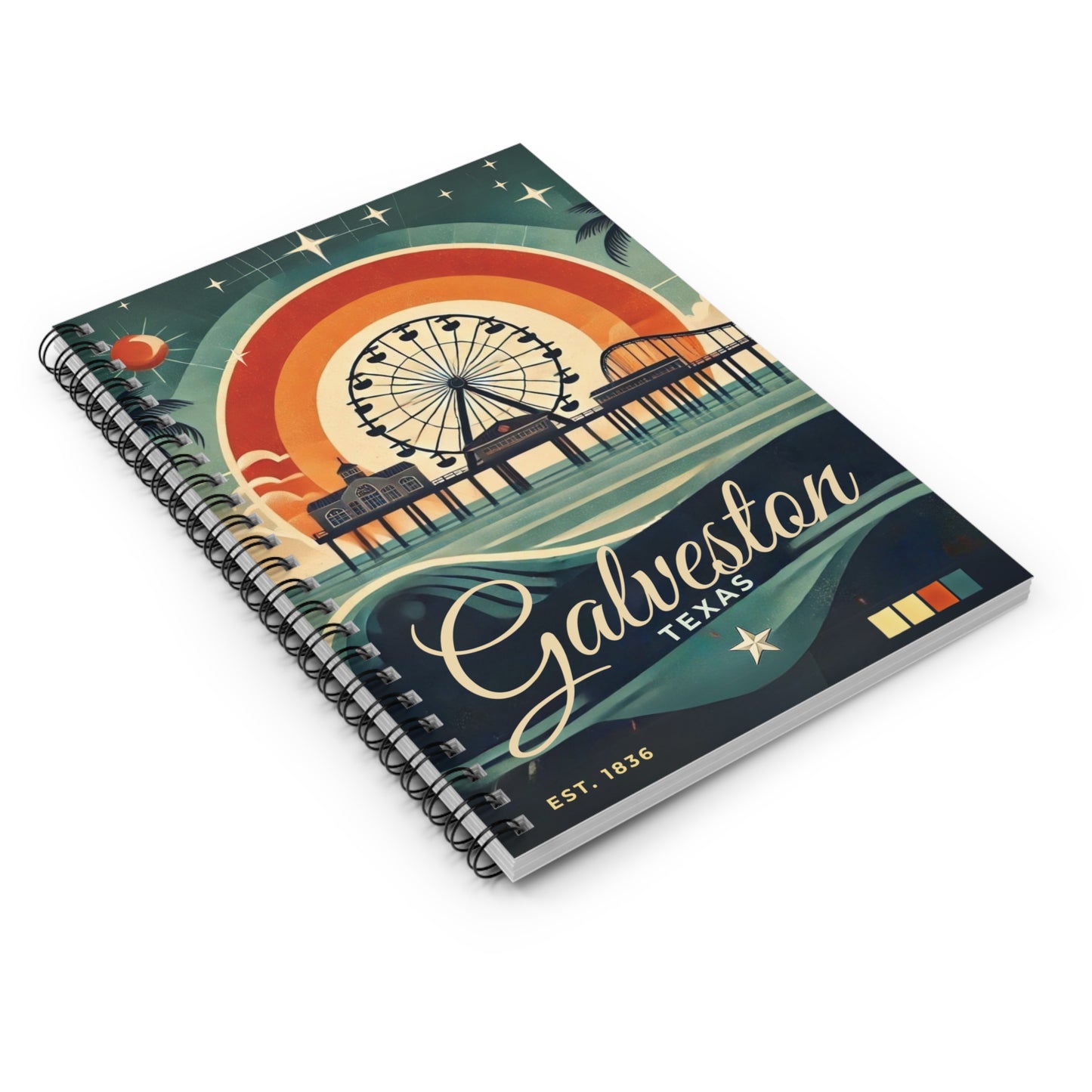 Galveston Vintage Spiral Notebook - Ruled Line for Creative Minds