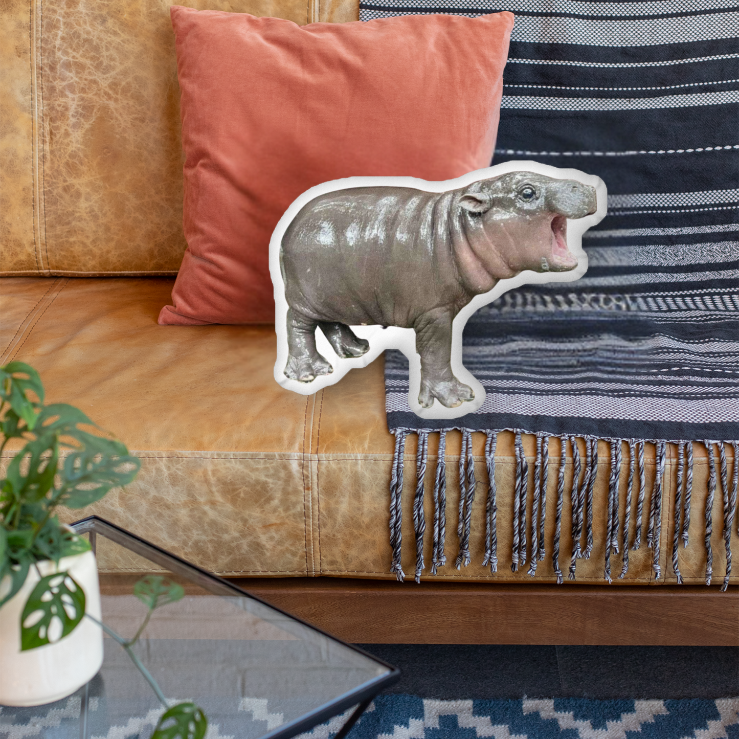 Moo Deng - Adorable Baby Hippo Plush Pillow