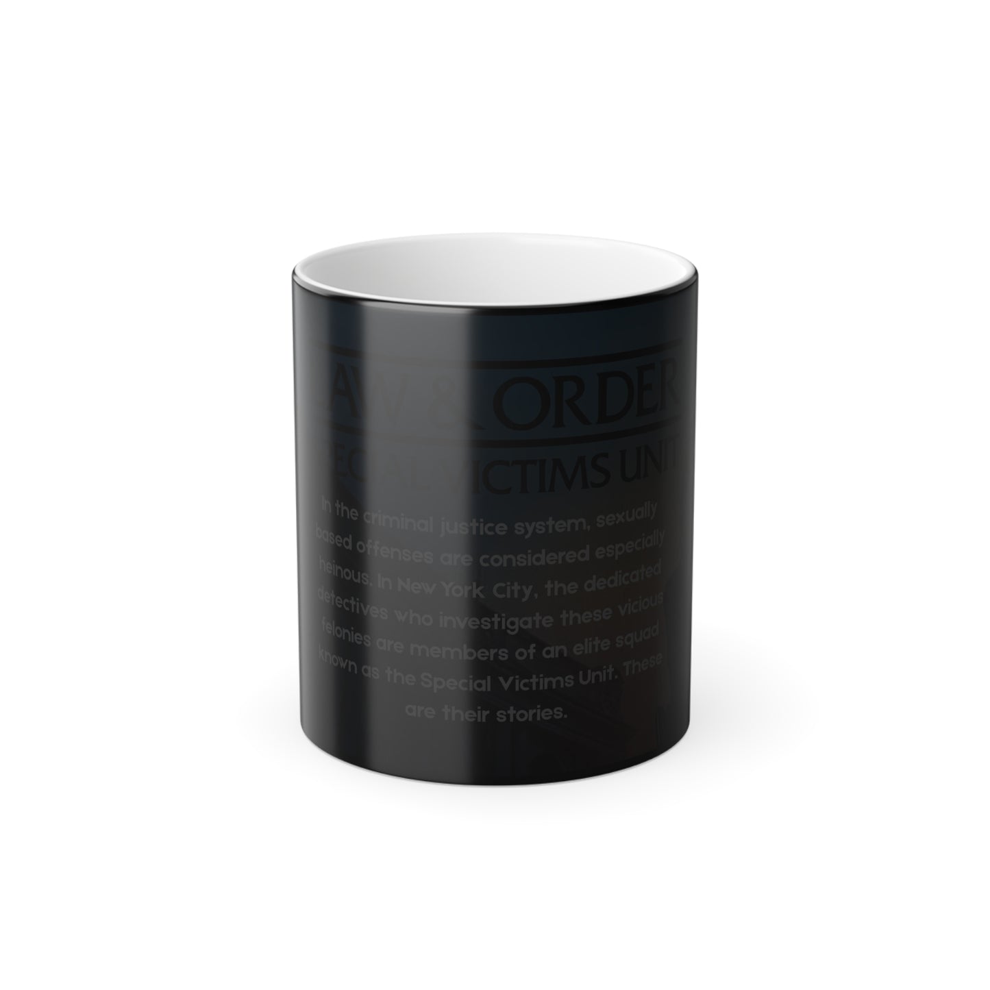 Law & Order SVU Heat Reactive Mug | Color Morph Ceramic Coffee Cup | Gift for Fans