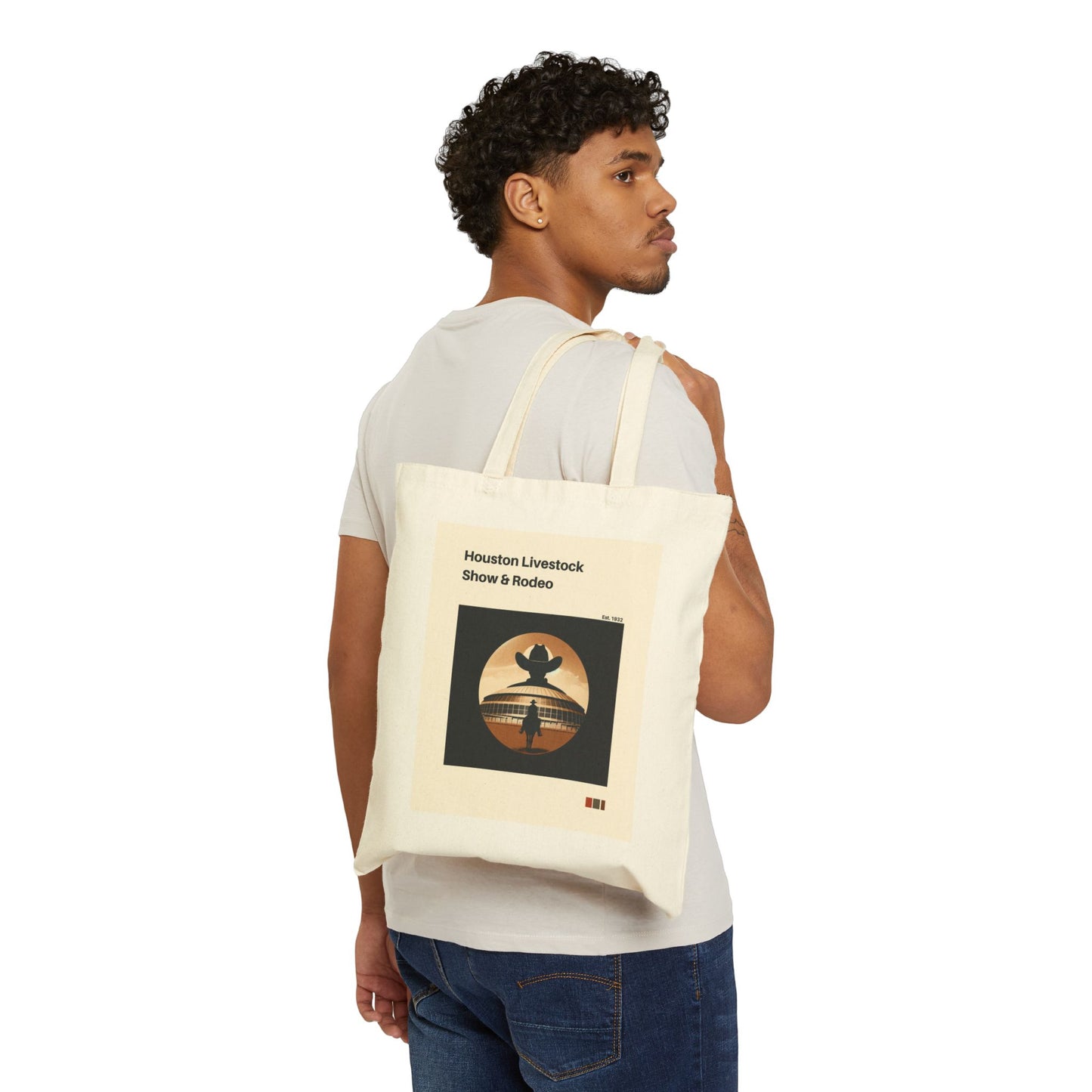 Houston Rodeo Tote Bag l Vintage Western Style with Astrodome | Eco-Friendly Houston Livestock Show Bag