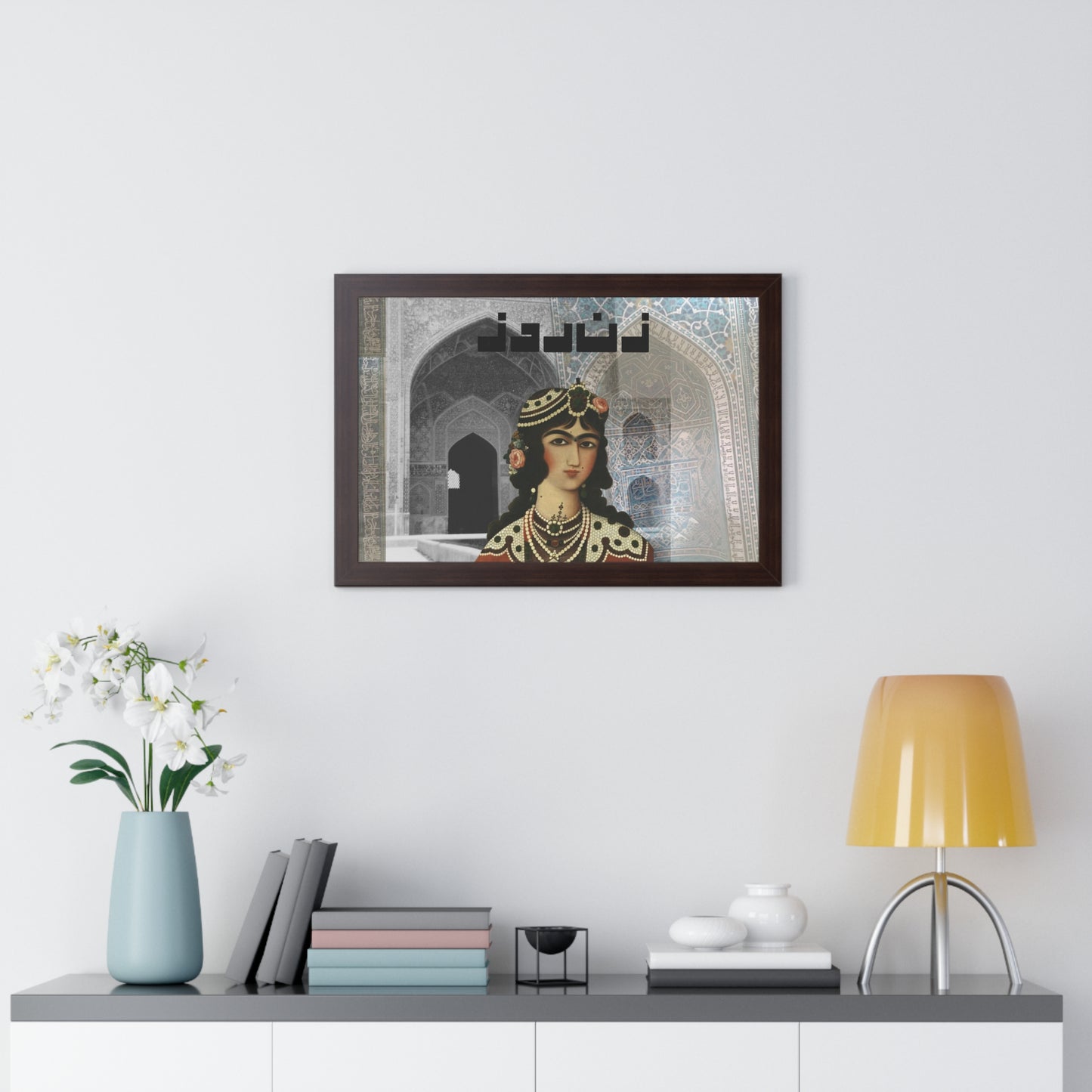 Original Persian Art Print: Qajar Princess Miniature Iranian Art