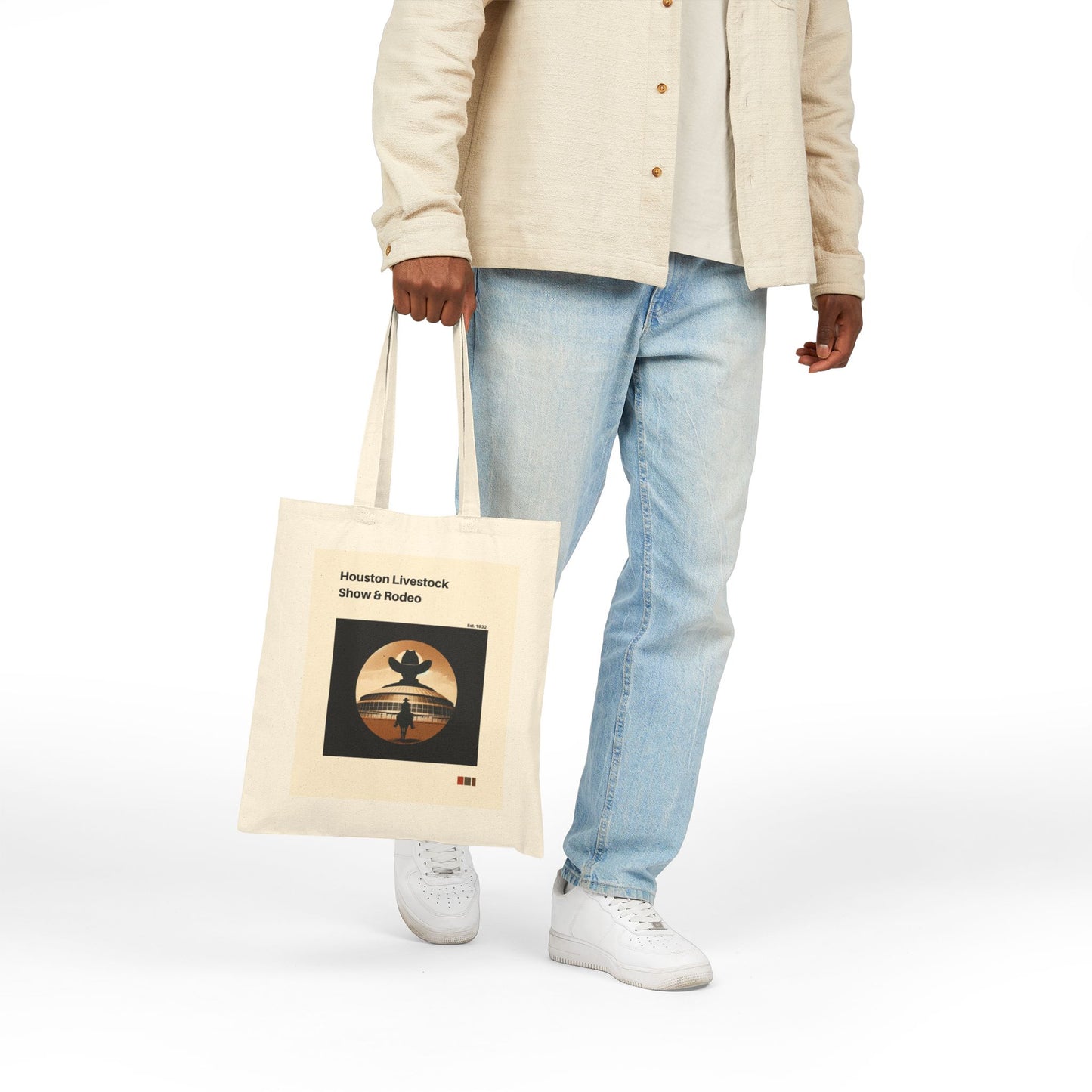 Houston Rodeo Tote Bag l Vintage Western Style with Astrodome | Eco-Friendly Houston Livestock Show Bag