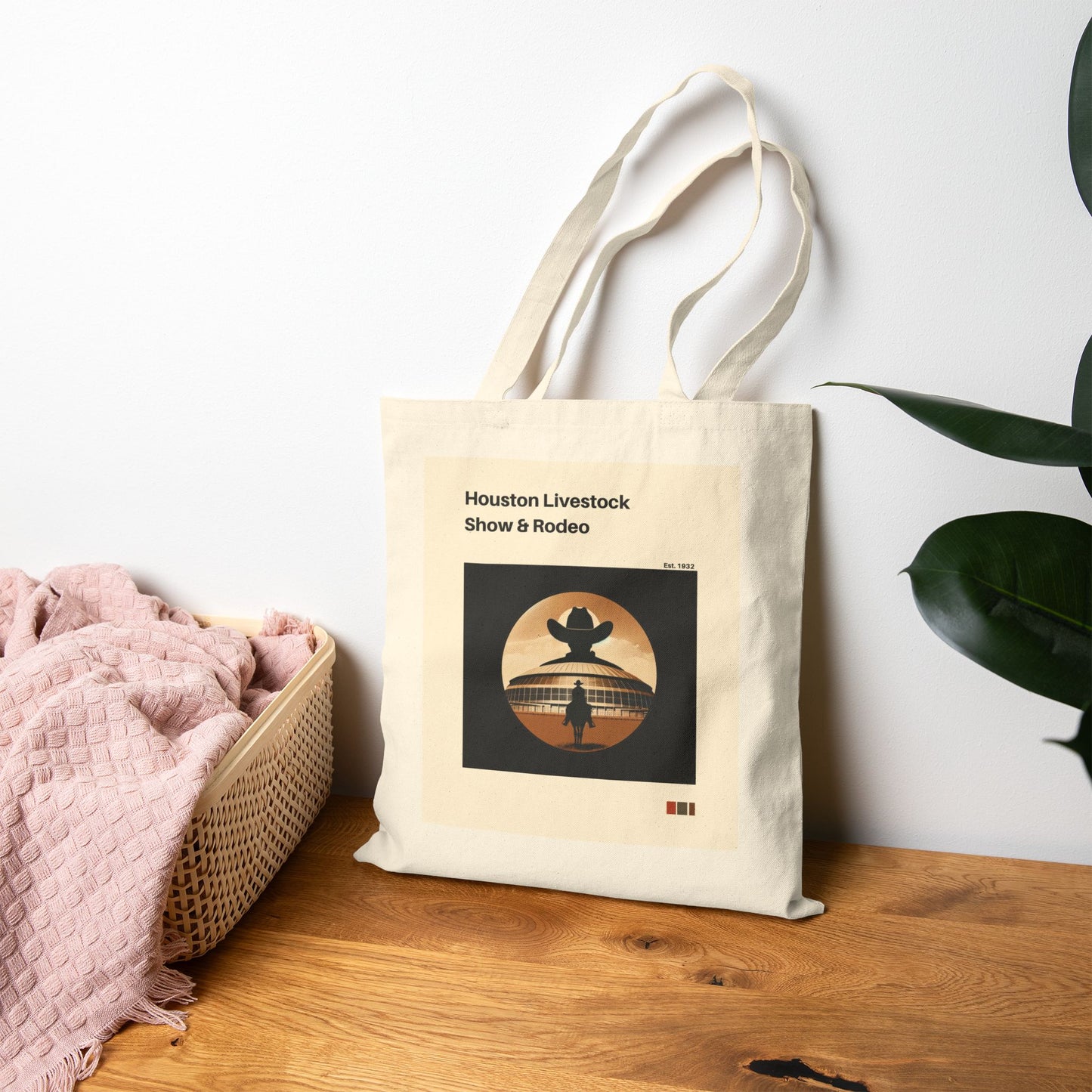 Houston Rodeo Tote Bag l Vintage Western Style with Astrodome | Eco-Friendly Houston Livestock Show Bag
