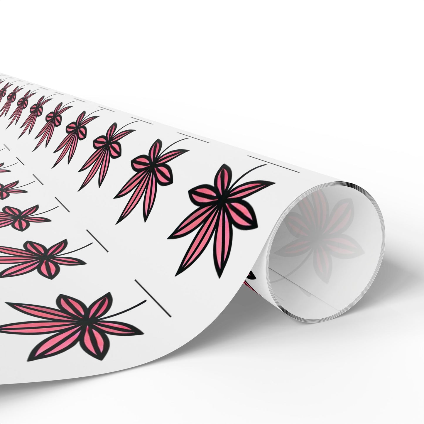 Pink Marijuana Leaf Print Wrapping Paper l Bold & Unique Gift Wrap for Weed Lovers