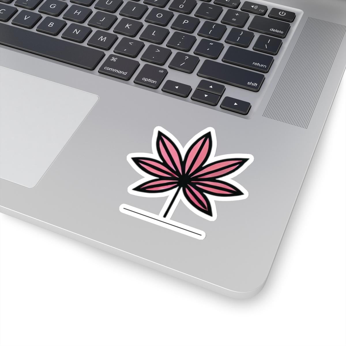 Trendy Hot Pink Weed Leaf Sticker - Vinyl Decal in Various Sizes