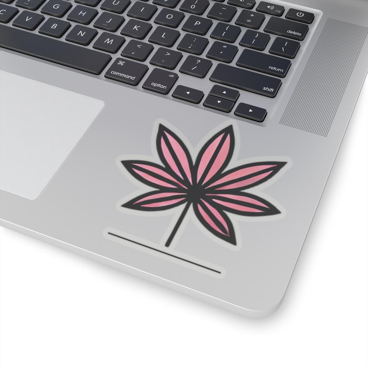 Trendy Hot Pink Weed Leaf Sticker - Vinyl Decal in Various Sizes