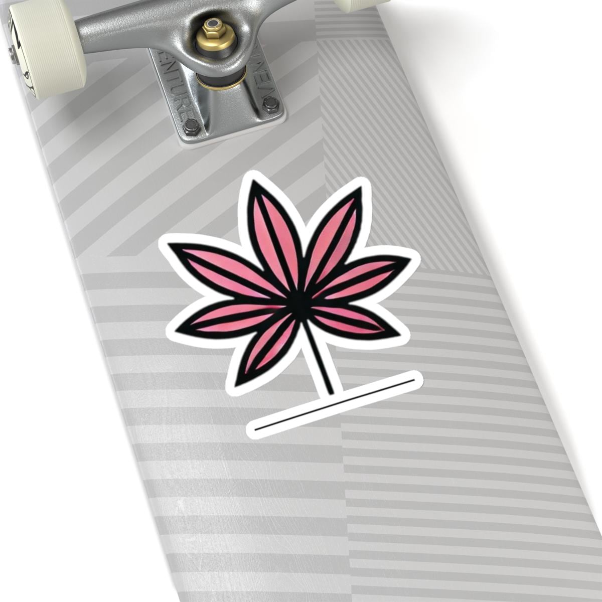 Trendy Hot Pink Weed Leaf Sticker - Vinyl Decal in Various Sizes