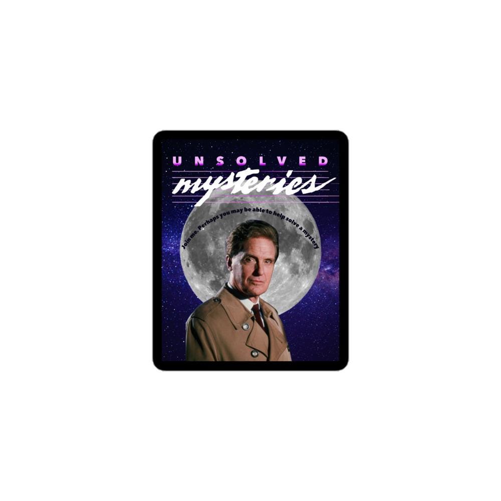 Vintage Unsolved Mysteries Sticker | Retro 80s TV Show Vinyl Decal | True Crime Fan Sticker | Classic Unsolved Mysteries Collectible