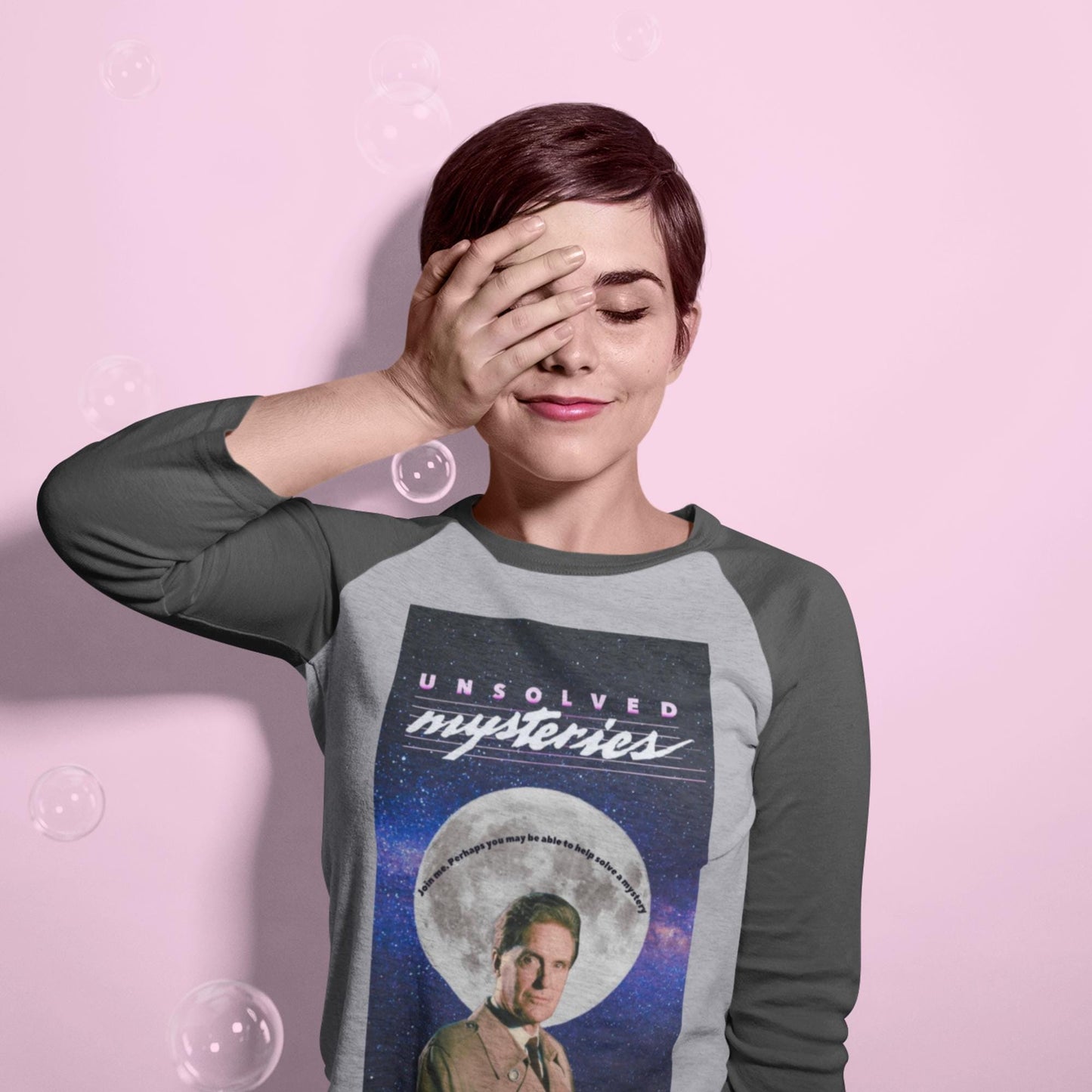 Unsolved Mysteries Vintage Raglan T-Shirt | Retro 80s TV Show Baseball Tee | Classic True Crime Fan Shirt | Two Color Options Available