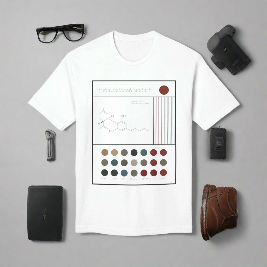 Modern Cannabis Science T-Shirt | CBD & THC Molecule Graphic Tee | Weed Chemistry Shirt