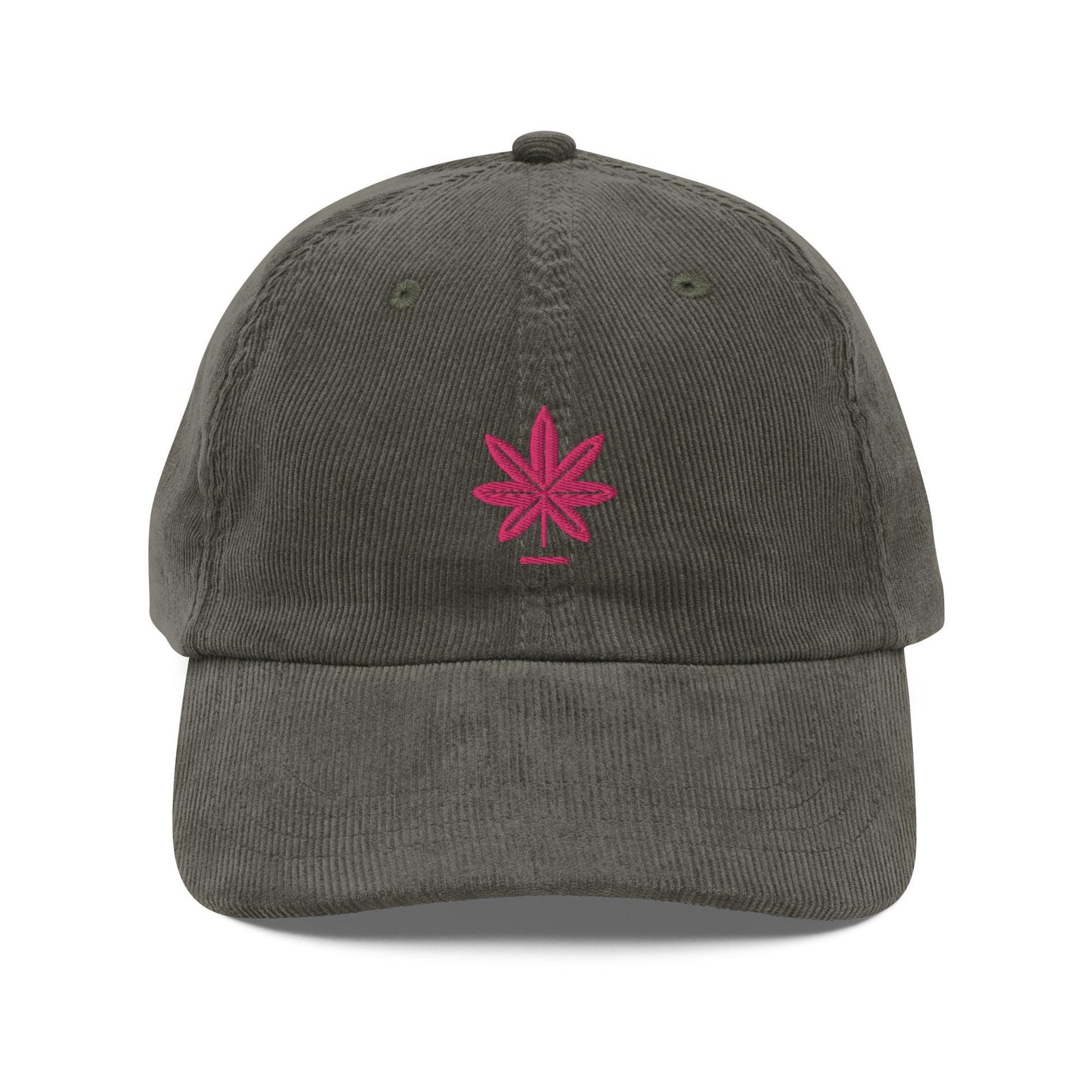 Embroidered Cannabis Hat - Women's Vintage Corduroy Cap - Retro Style, Festival Fashion Accessory