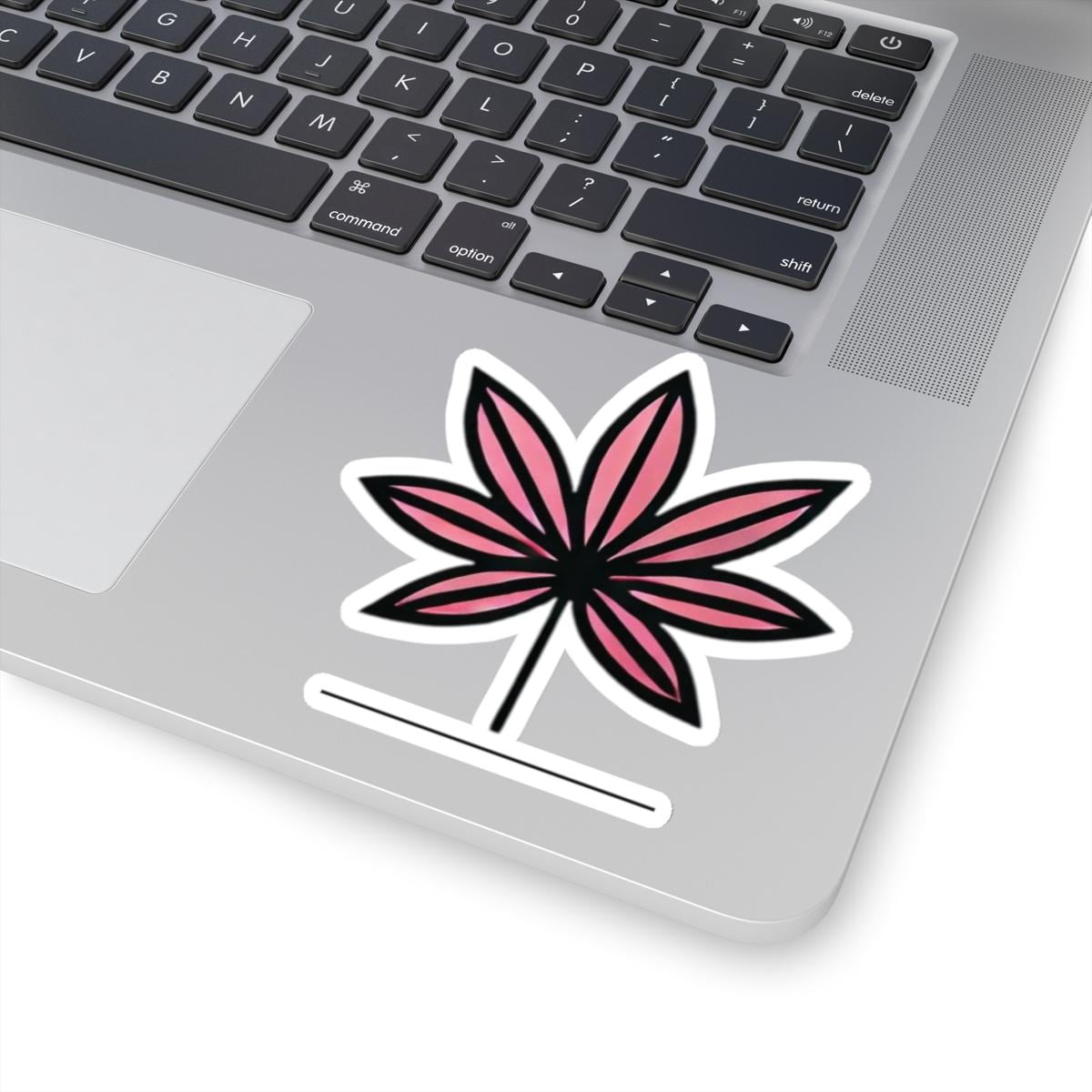 Trendy Hot Pink Weed Leaf Sticker - Vinyl Decal in Various Sizes