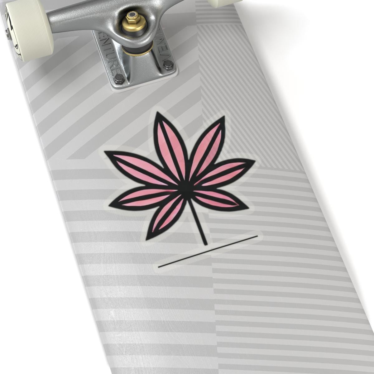 Trendy Hot Pink Weed Leaf Sticker - Vinyl Decal in Various Sizes