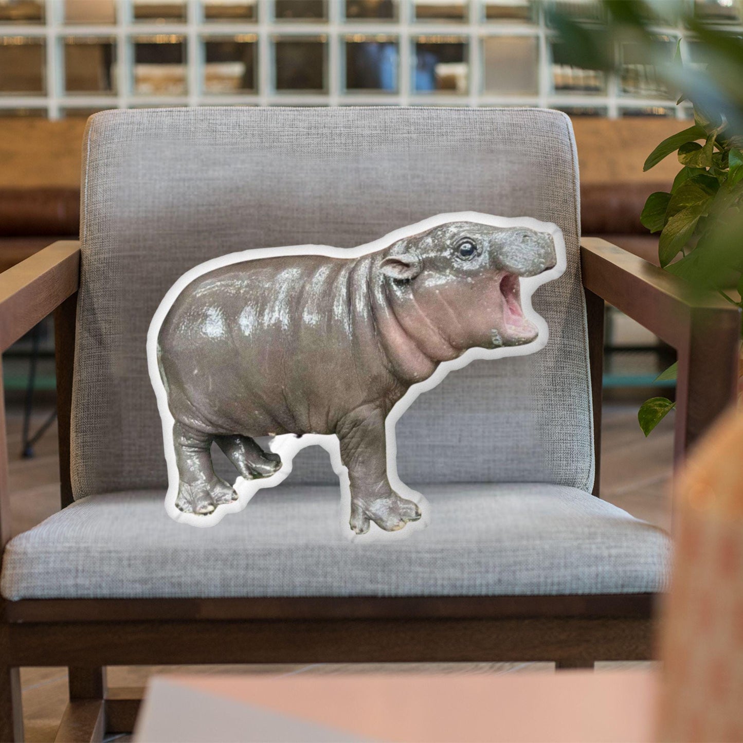 Moo Deng - Adorable Baby Hippo Plush Pillow