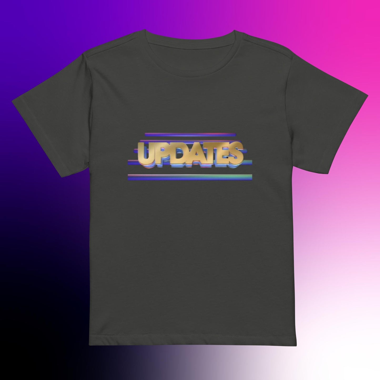 Women's High-Waisted T-Shirt Featuring “Updates” from Unsolved Mysteries