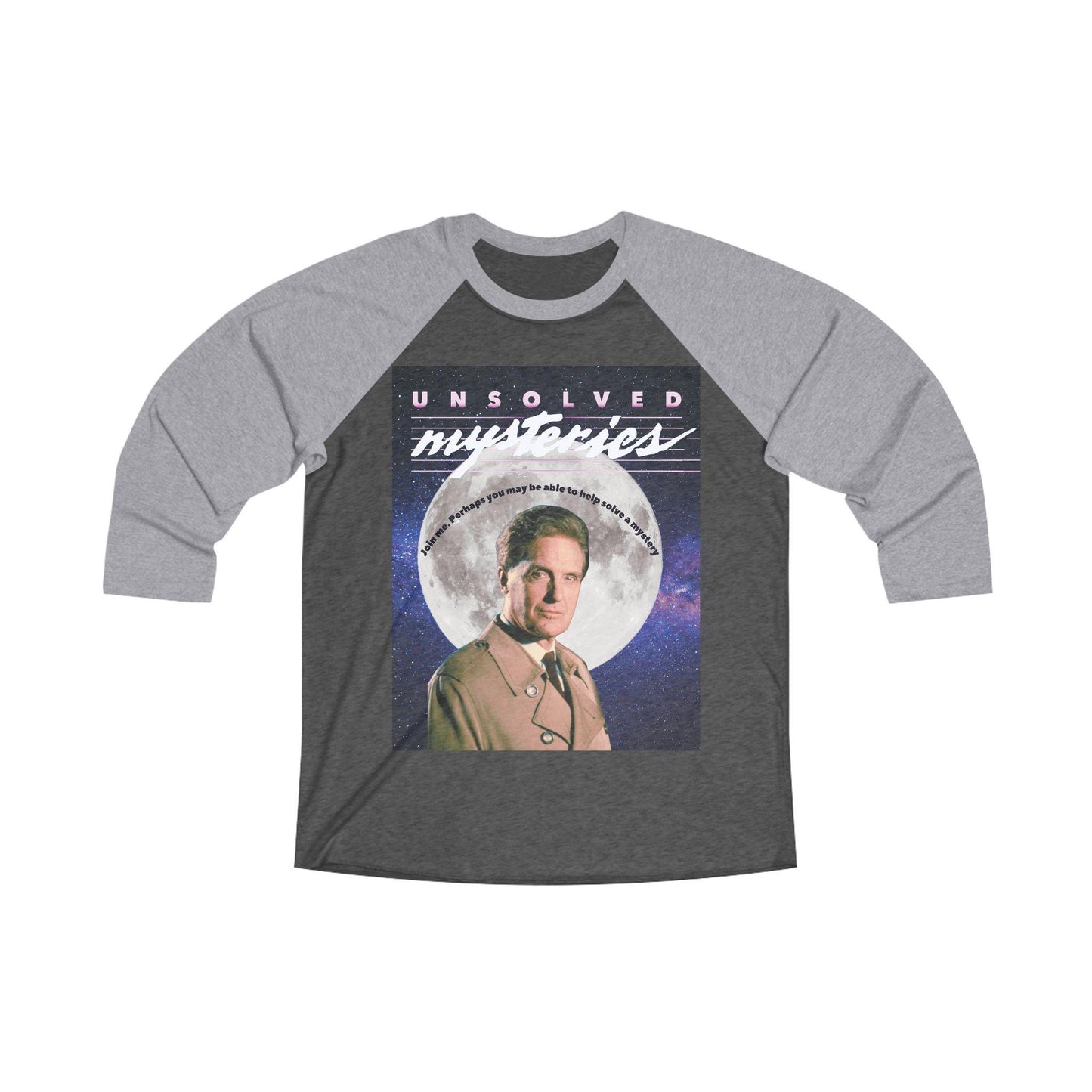 Unsolved Mysteries Vintage Raglan T-Shirt | Retro 80s TV Show Baseball Tee | Classic True Crime Fan Shirt | Two Color Options Available