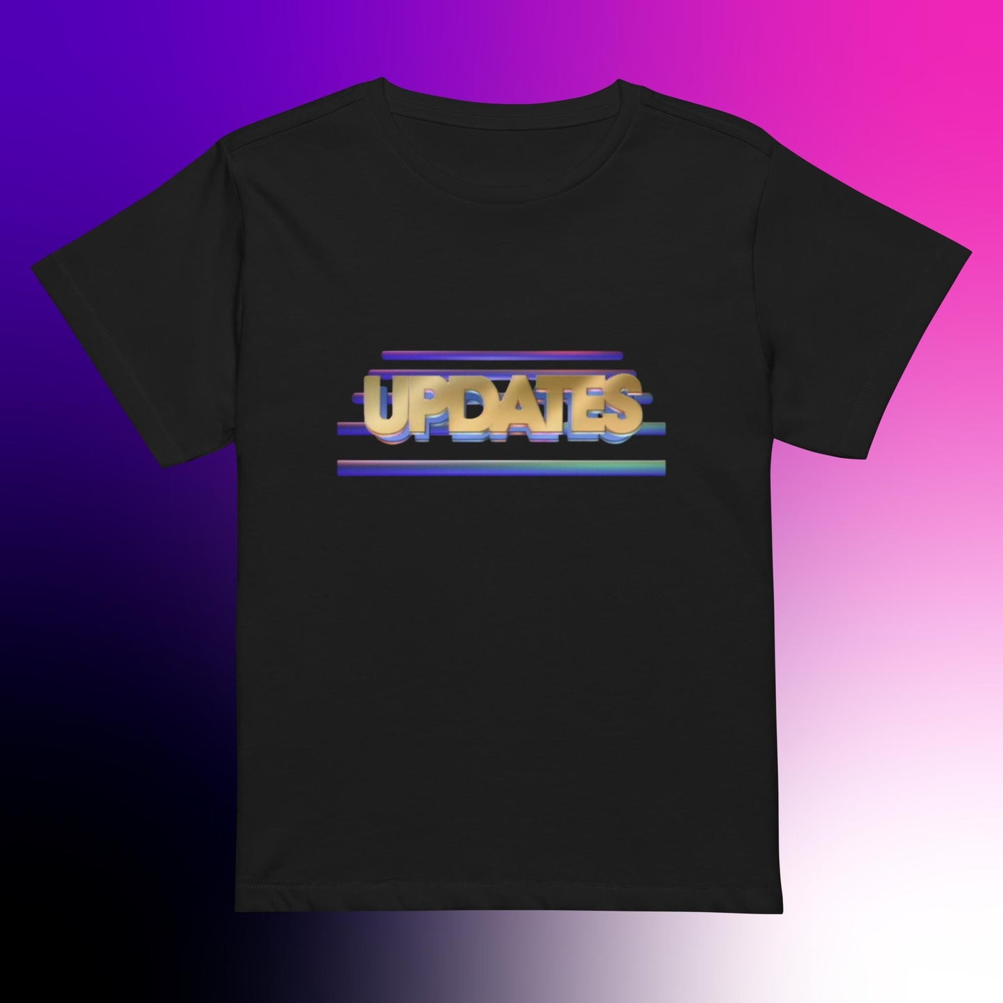Women's High-Waisted T-Shirt Featuring “Updates” from Unsolved Mysteries