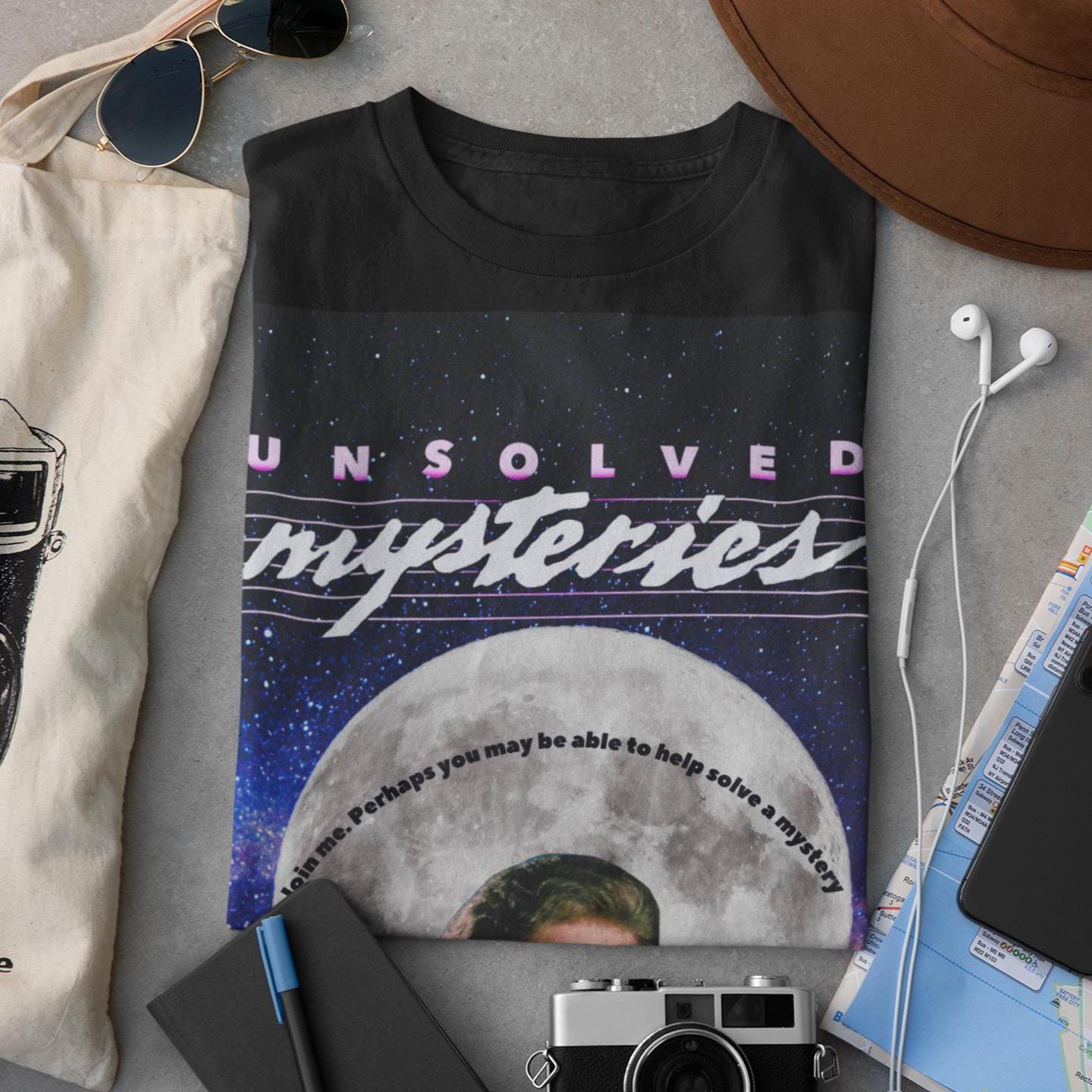 Vintage Unsolved Mysteries V-Neck T-Shirt | Retro 80s TV Show Women's V-Neck | Classic Unsolved Mysteries Fan Tee