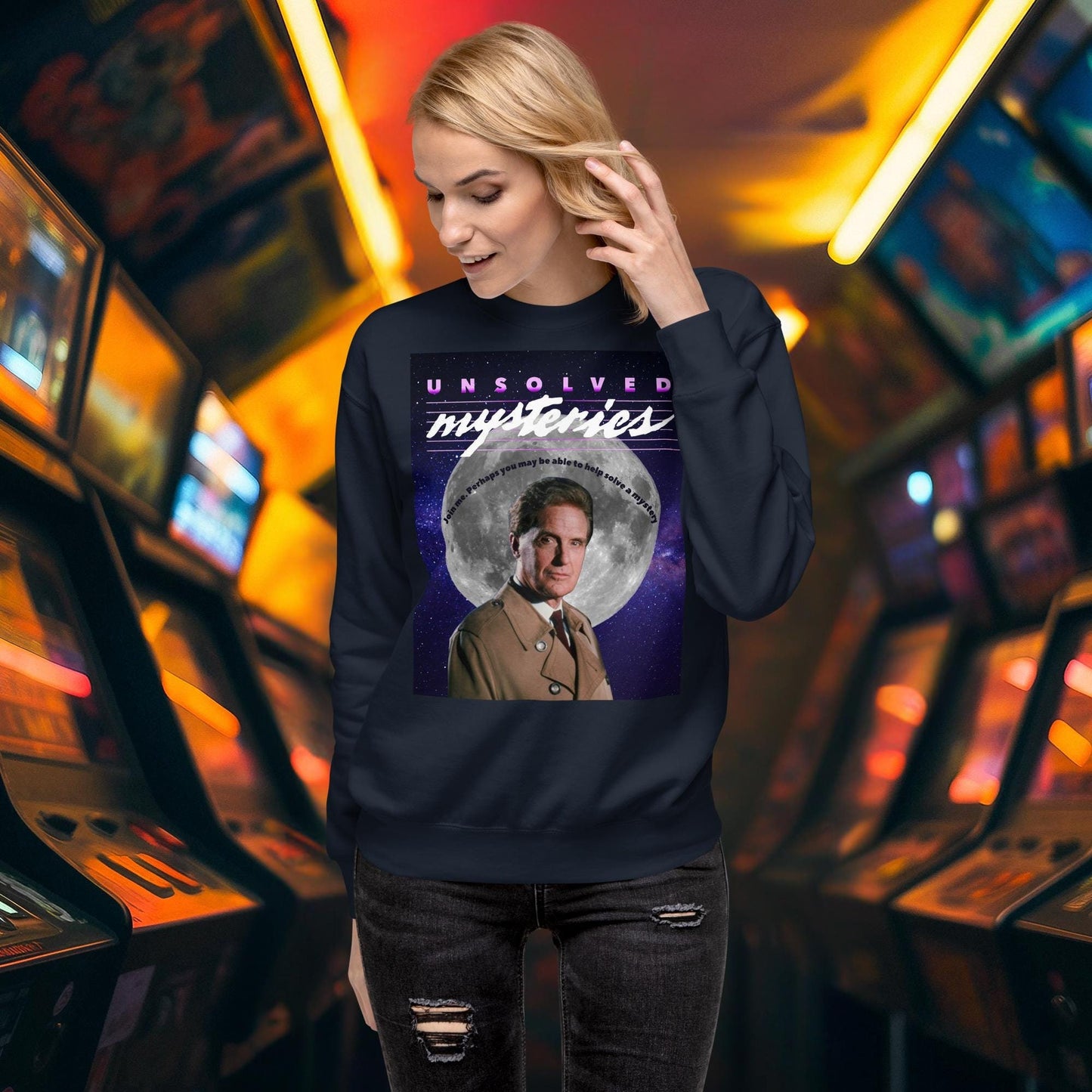 Vintage Unsolved Mysteries Sweatshirt - Retro Long Sleeve Tee W Robert Stack