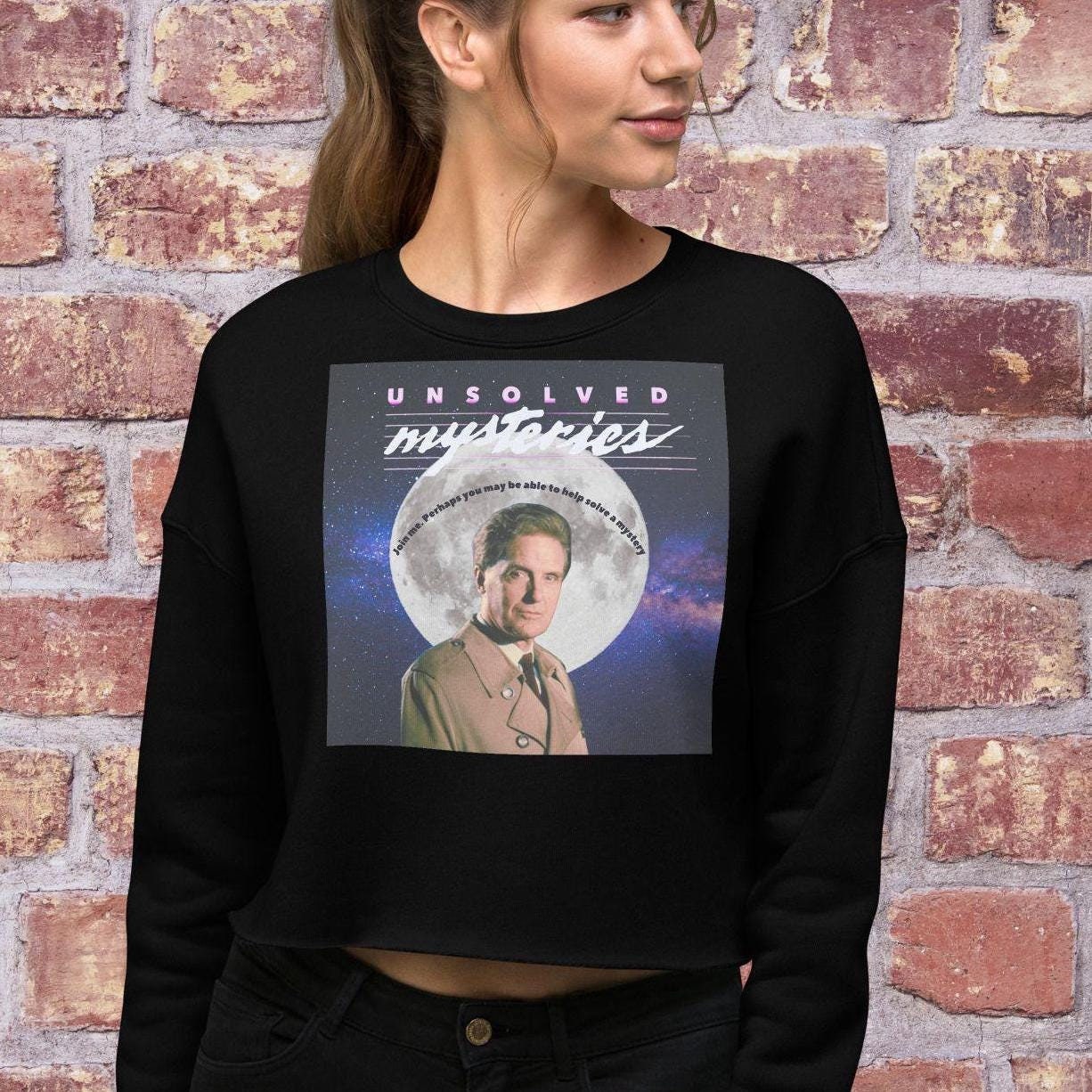 Vintage Unsolved Mysteries Cropped Sweatshirt | Retro 80s TV Show Cropped Sweater | Classic Unsolved Mysteries Fan Sweatshirt