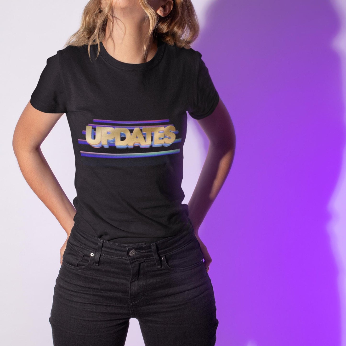Women's High-Waisted T-Shirt Featuring “Updates” from Unsolved Mysteries