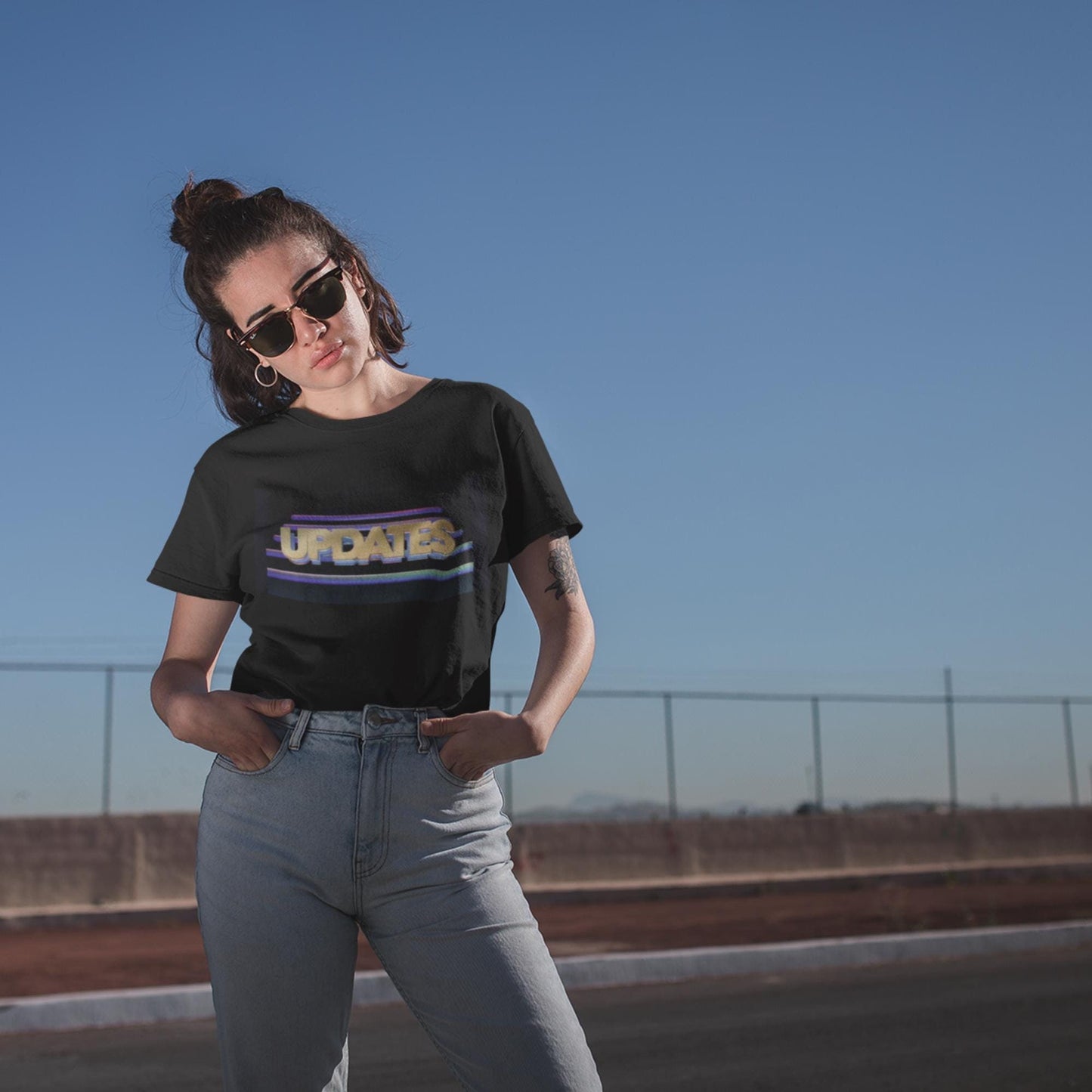 Women's High-Waisted T-Shirt Featuring “Updates” from Unsolved Mysteries