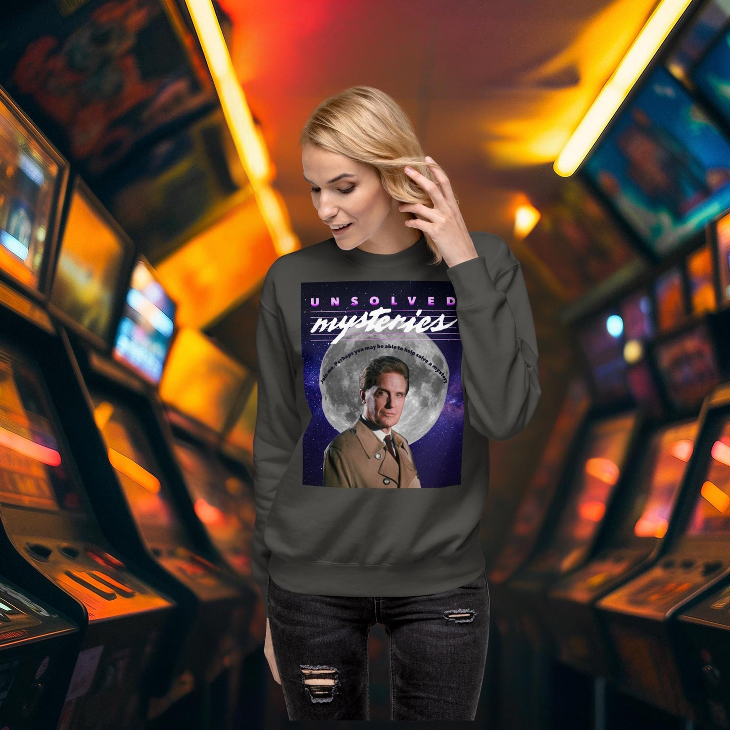 Vintage Unsolved Mysteries Sweatshirt - Retro Long Sleeve Tee W Robert Stack