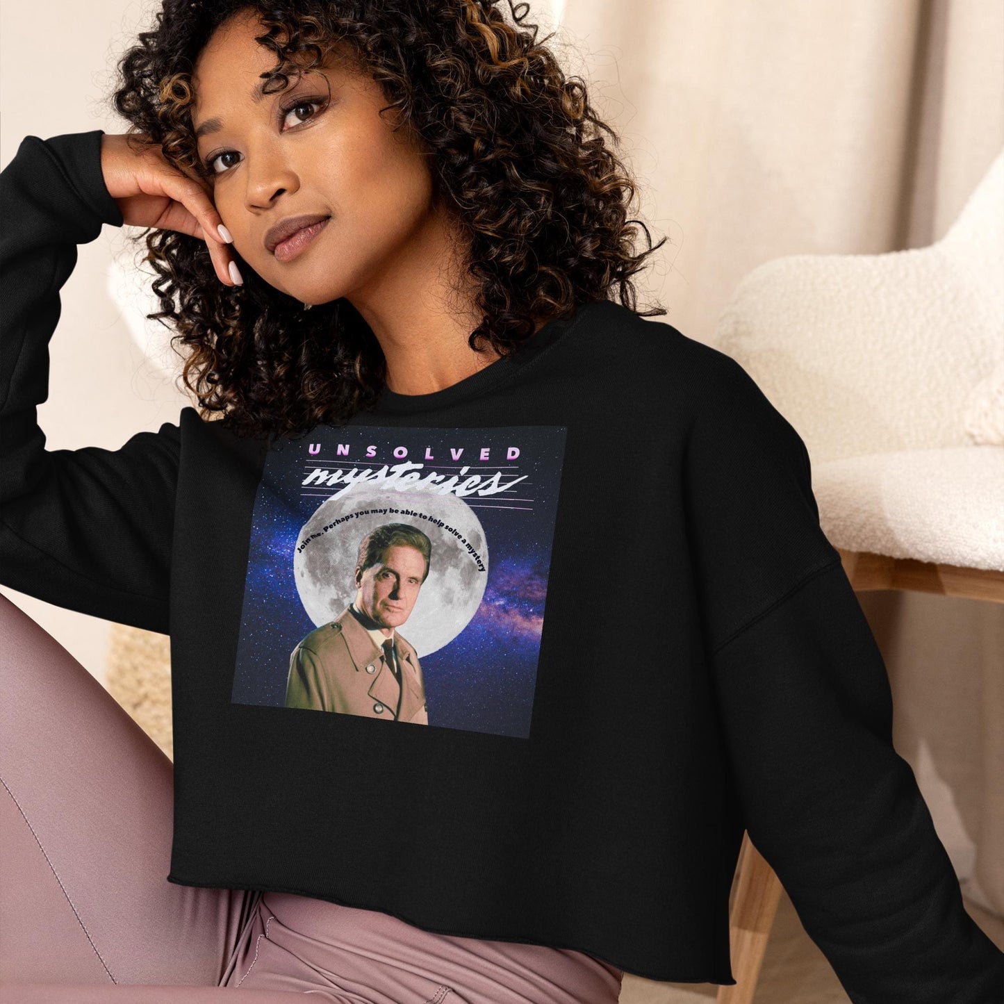 Vintage Unsolved Mysteries Cropped Sweatshirt | Retro 80s TV Show Cropped Sweater | Classic Unsolved Mysteries Fan Sweatshirt