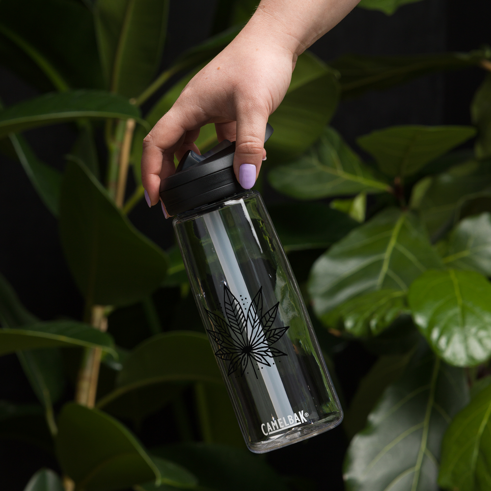 Modern Cannabis Leaf Water Bottle – 25 oz BPA-Free Reusable Sports Bottle
