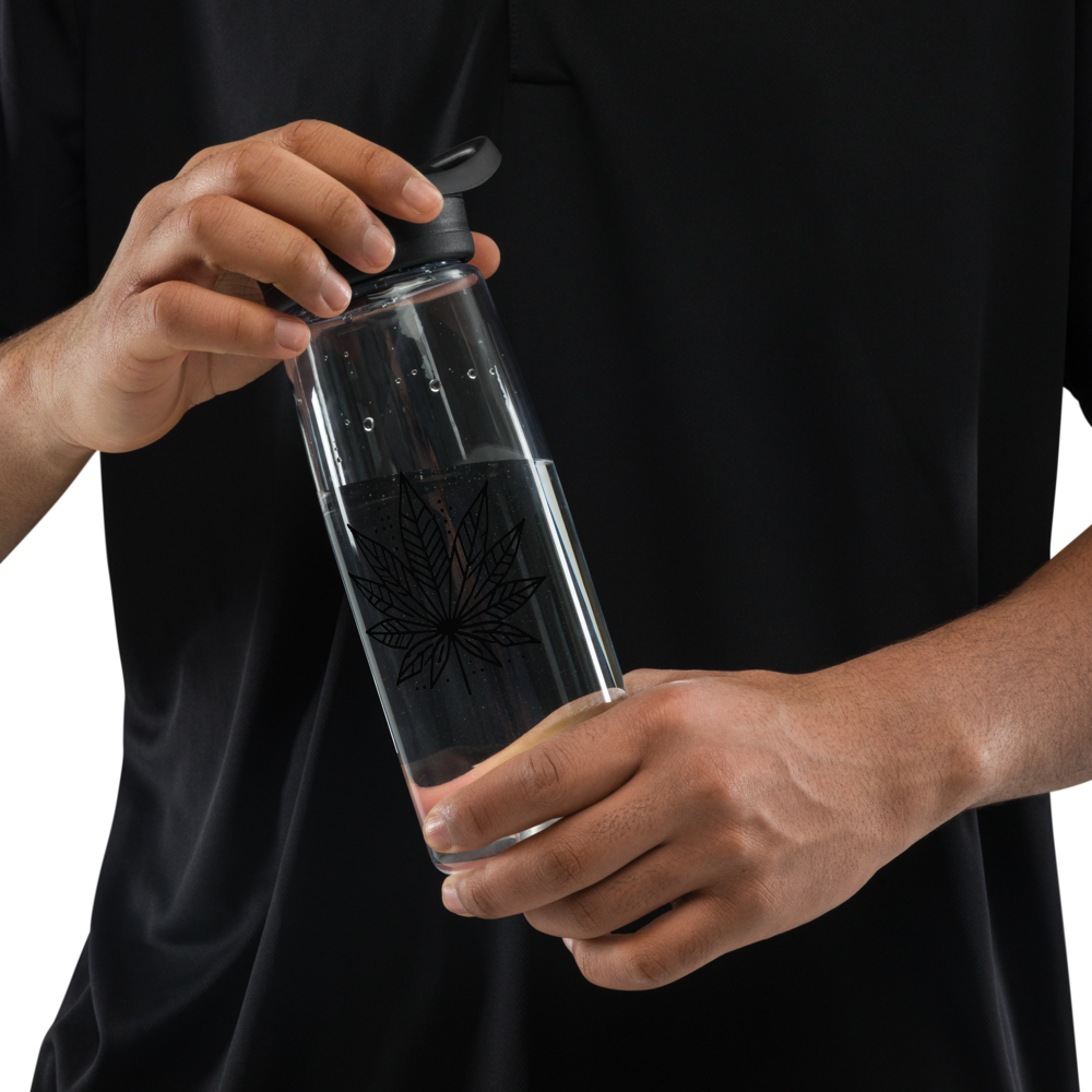 Modern Cannabis Leaf Water Bottle – 25 oz BPA-Free Reusable Sports Bottle