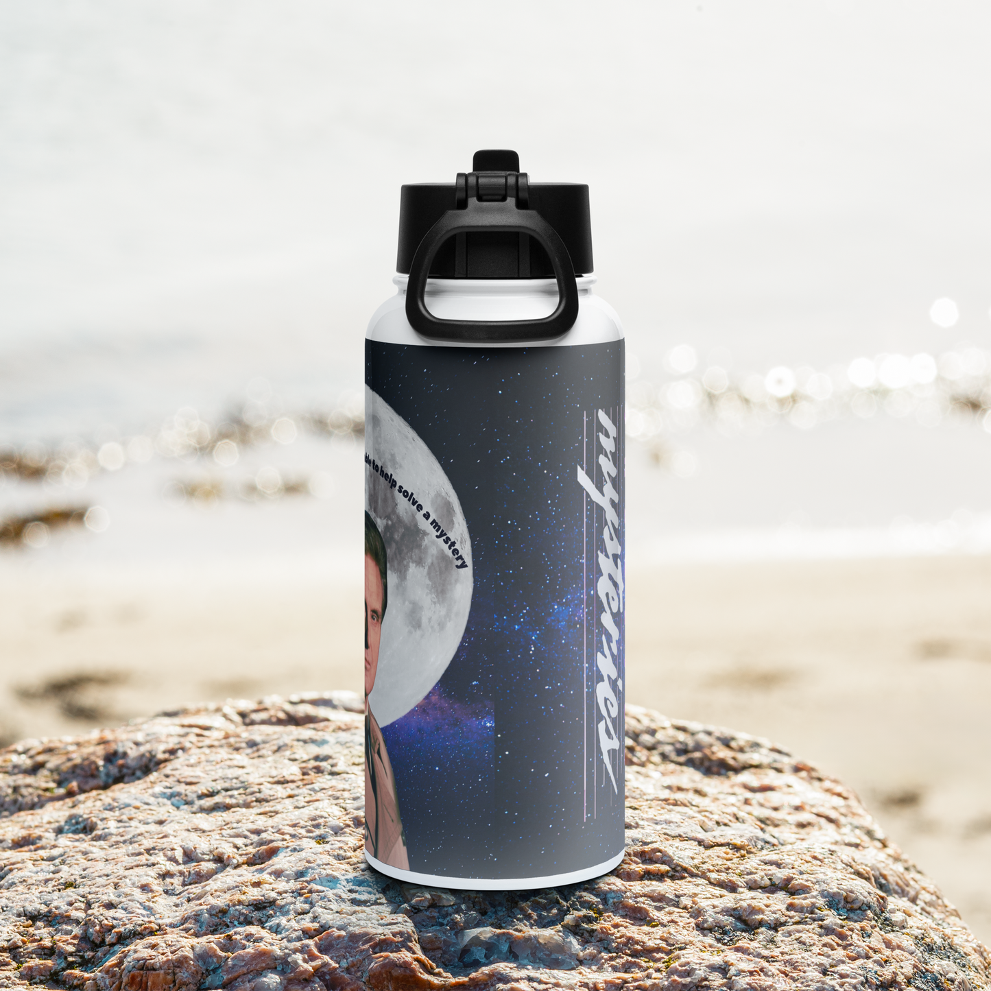 Unsolved Mysteries Stainless Steel Water Bottle featuring Robert Stack – 32 oz