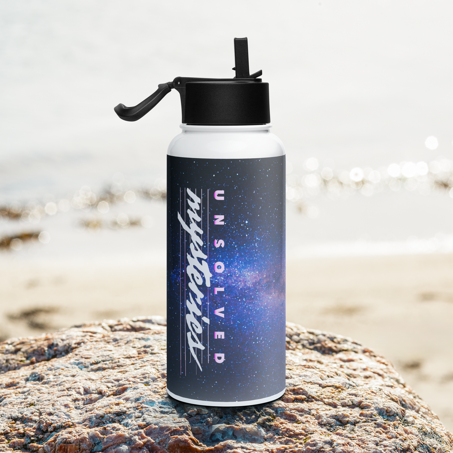 Unsolved Mysteries Stainless Steel Water Bottle featuring Robert Stack – 32 oz