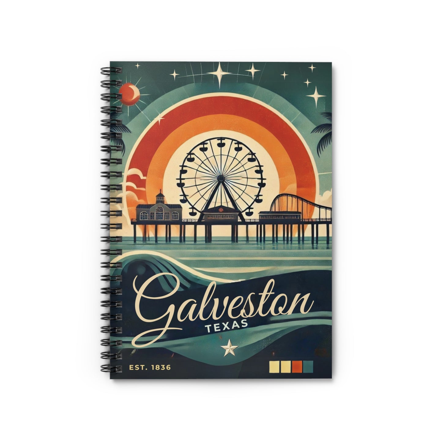 Galveston Vintage Spiral Notebook - Ruled Line for Creative Minds