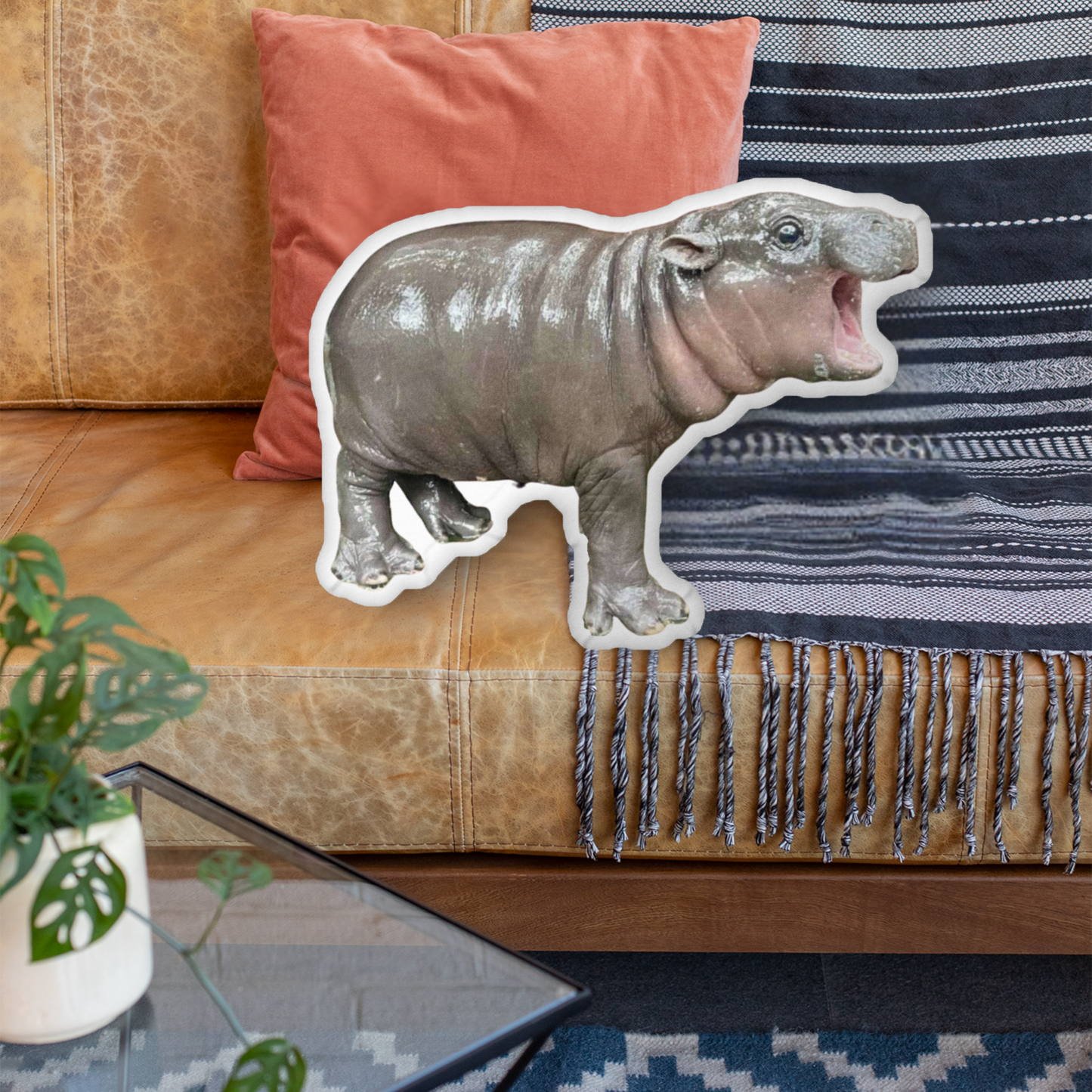 Moo Deng - Adorable Baby Hippo Plush Pillow