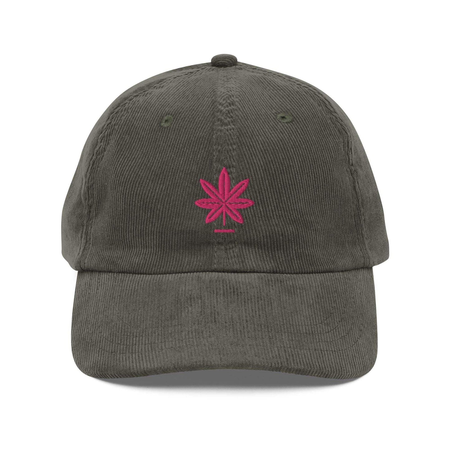 Embroidered Cannabis Hat - Women's Vintage Corduroy Cap - Retro Style, Festival Fashion Accessory
