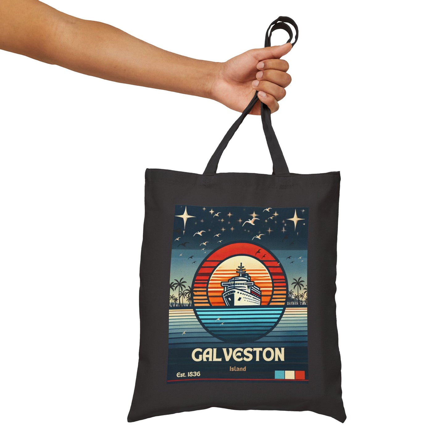 Galveston Island Tote Bag l Retro Cruise Ship Design | Beach & Port Travel Bag | Texas Coast Style