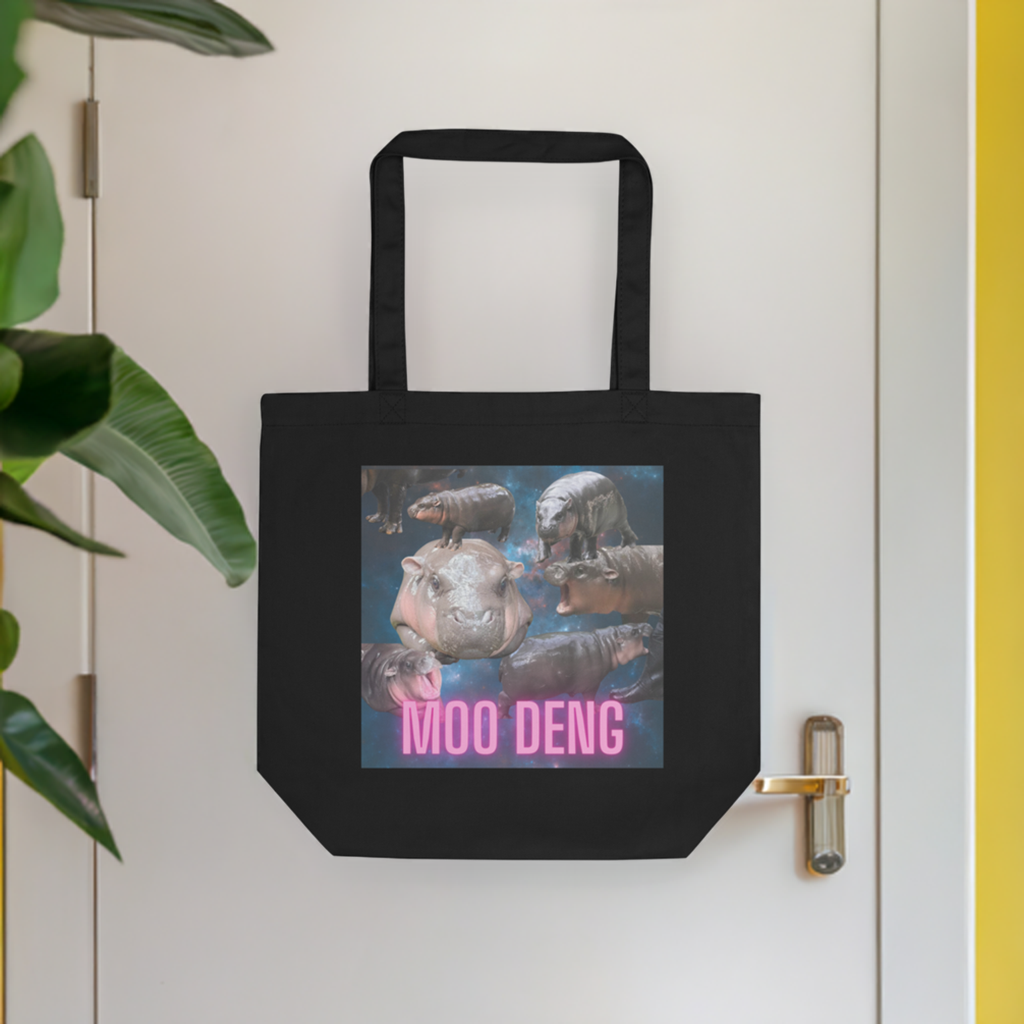 Moo Deng Pygmy Hippo Tote Bag | Moo Deng Hippo Design