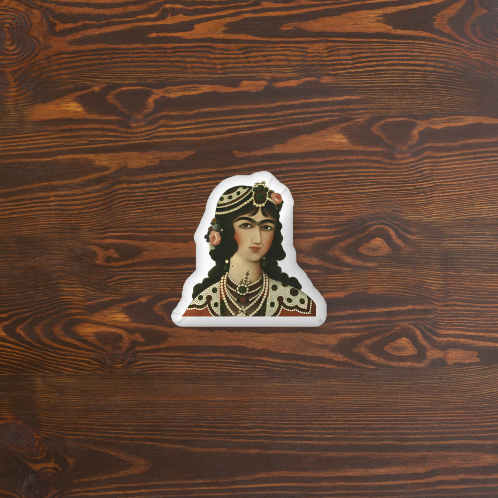 Persian Qajar Princess Shaped Pillow – Unique Custom Décor for Your Home