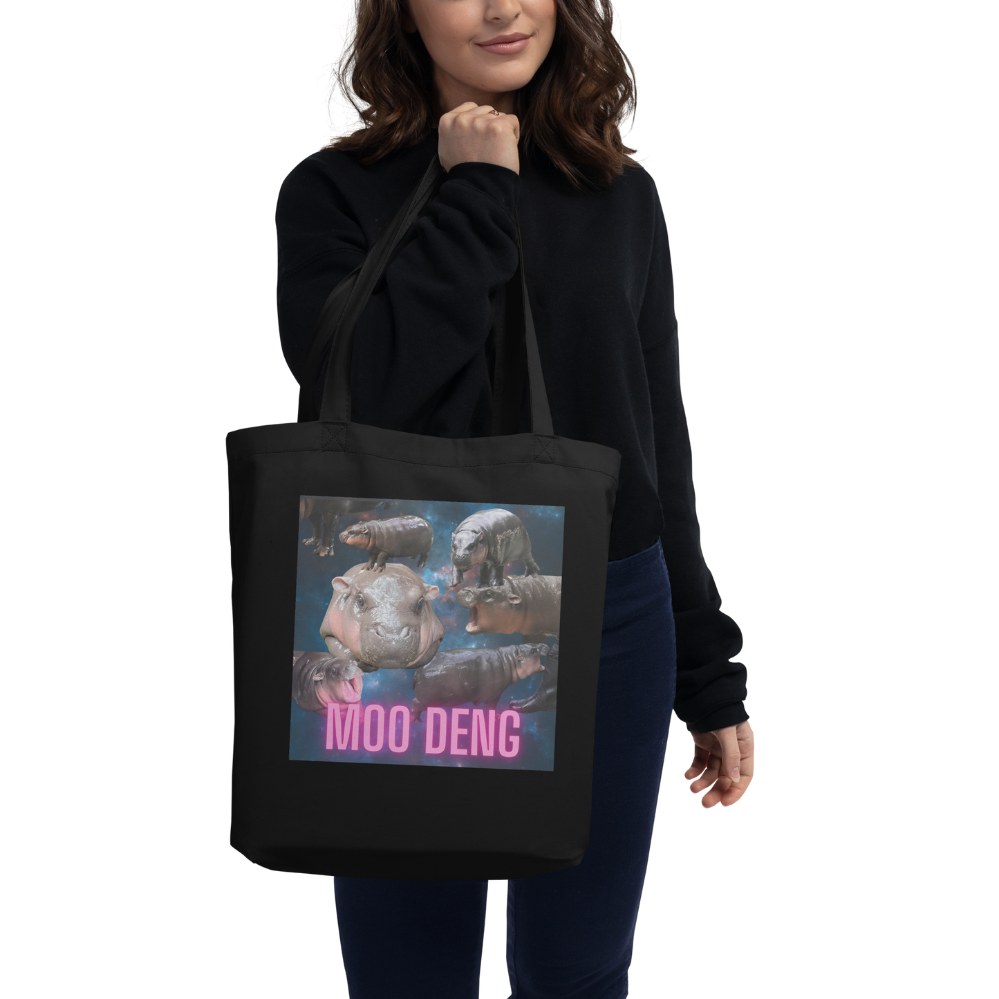 Moo Deng Pygmy Hippo Tote Bag | Moo Deng Hippo Design