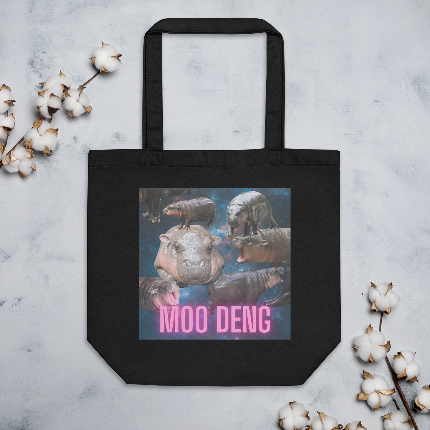 Moo Deng Pygmy Hippo Tote Bag | Moo Deng Hippo Design