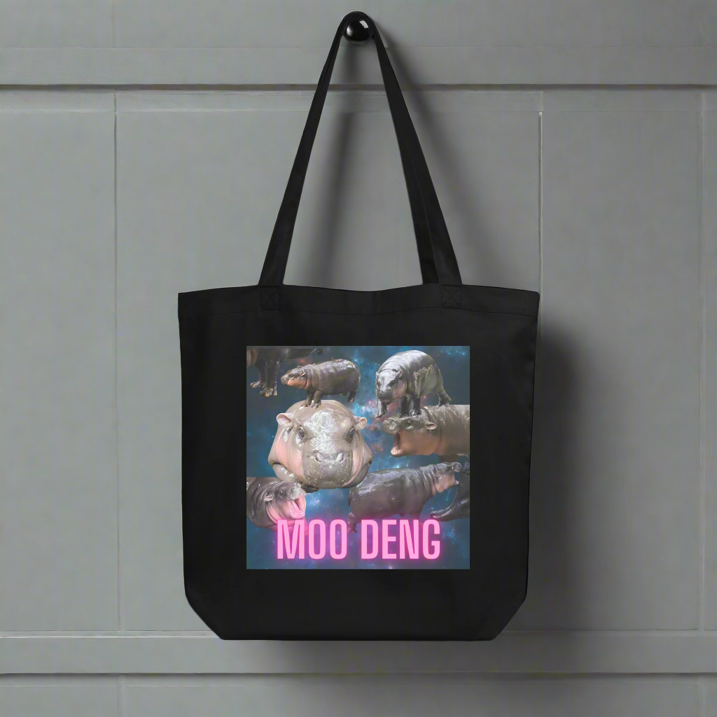 Moo Deng Pygmy Hippo Tote Bag | Moo Deng Hippo Design